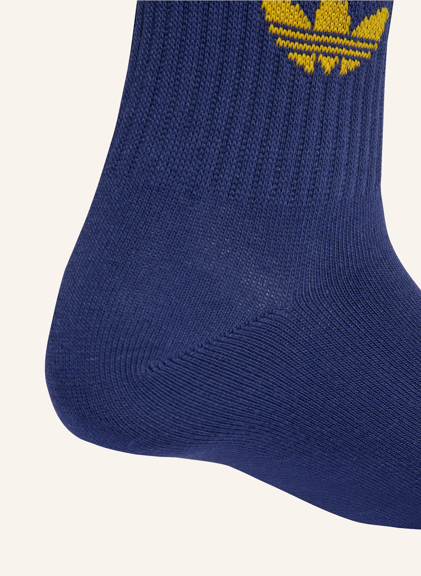 adidas Originals 3er-Pack Socken 3 STREIFEN CREW: WEISS / GELB / DUNKELBLAU
