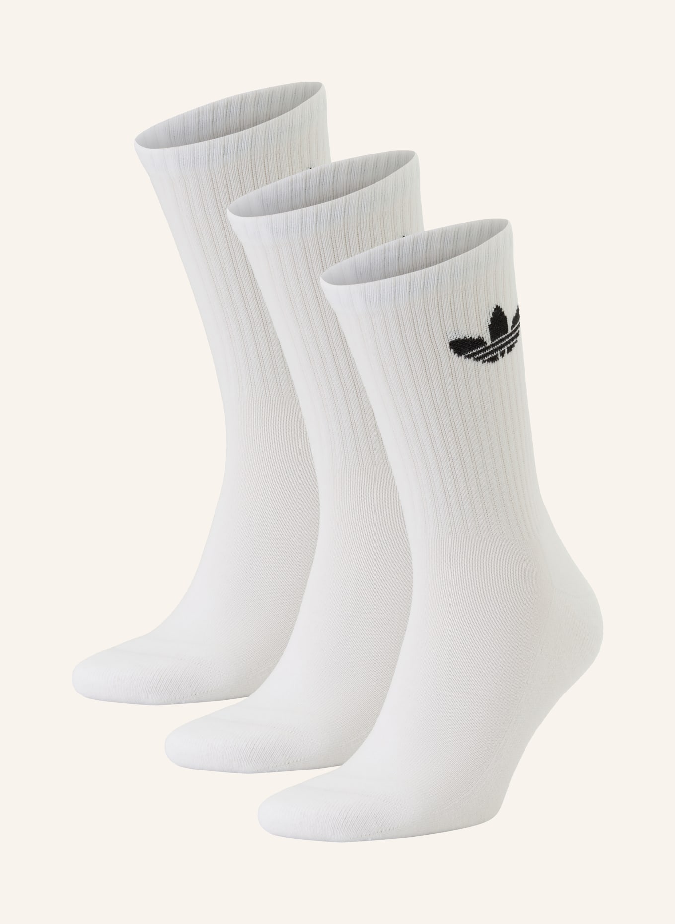 adidas Originals 3er-Pack Socken TREFOIL CUSHION CREW: WEISS / SCHWARZ