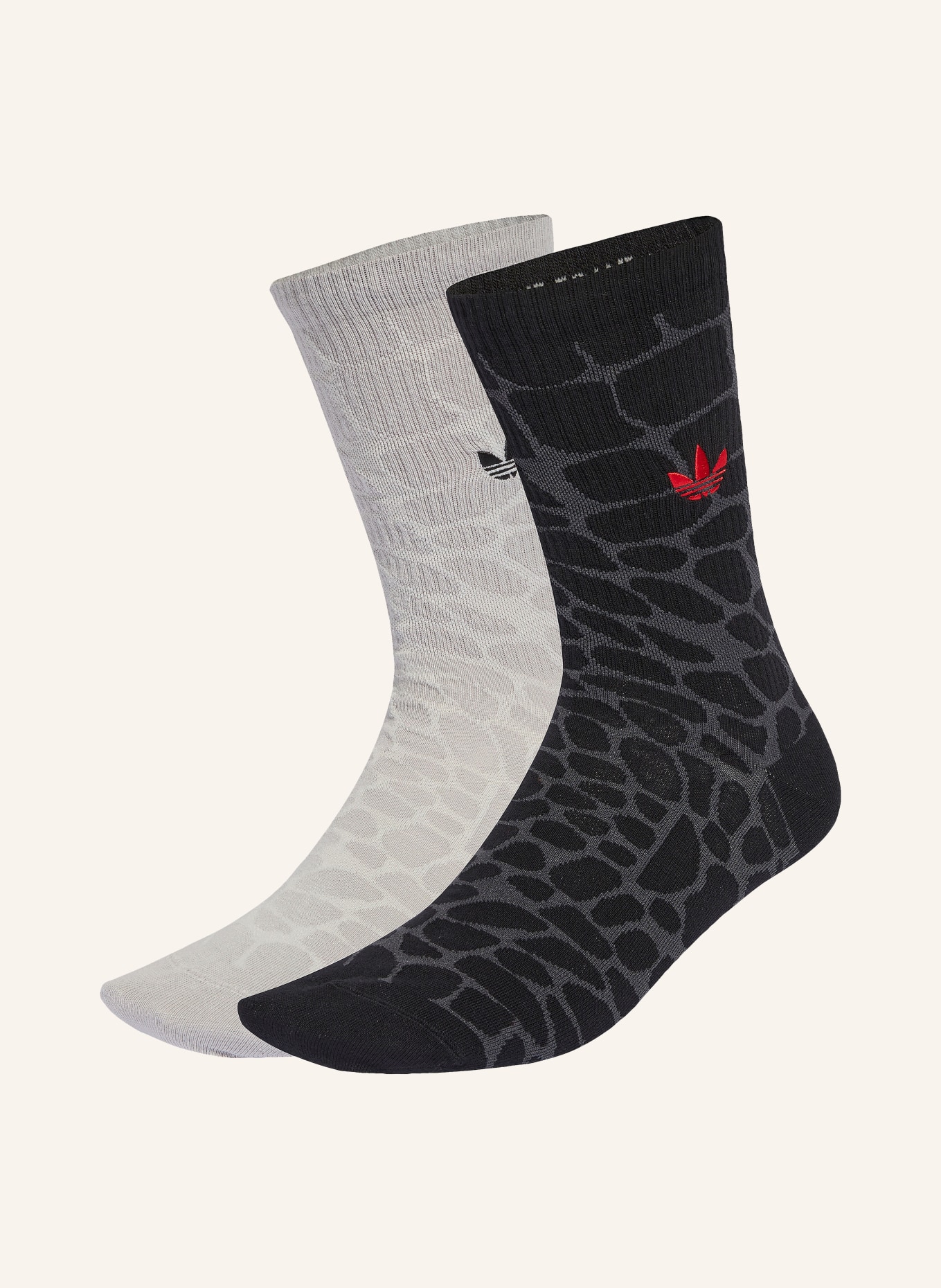 adidas Originals 2er-Pack Socken CROCO: SCHWARZ / HELLGRAU