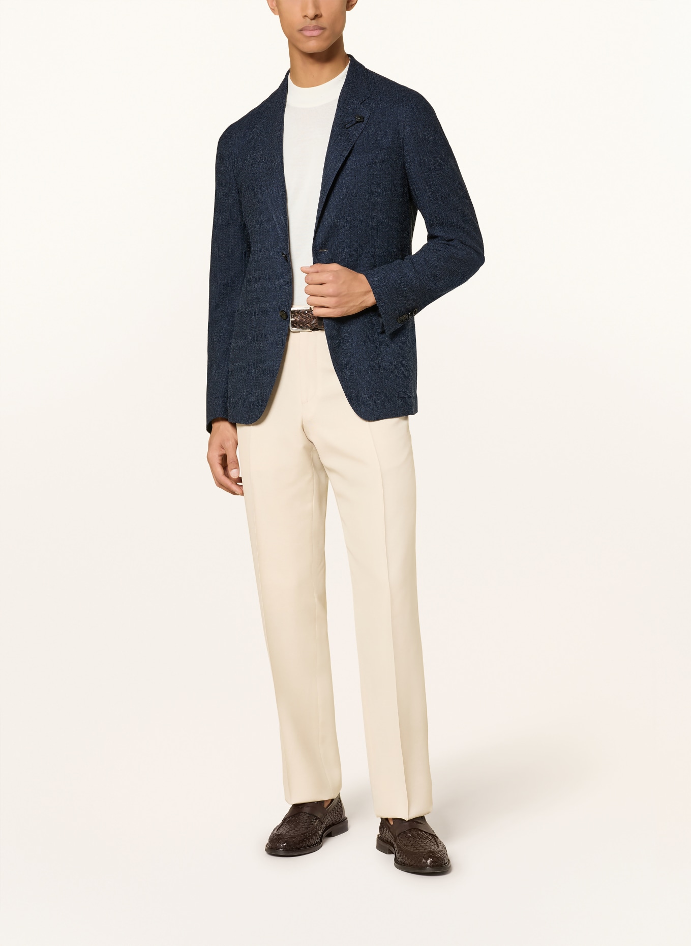 LARDINI Stricksakko Extra Slim Fit: DUNKELBLAU