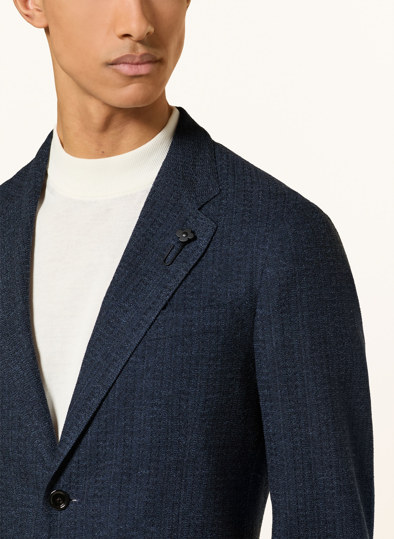 LARDINI Stricksakko Extra Slim Fit: DUNKELBLAU