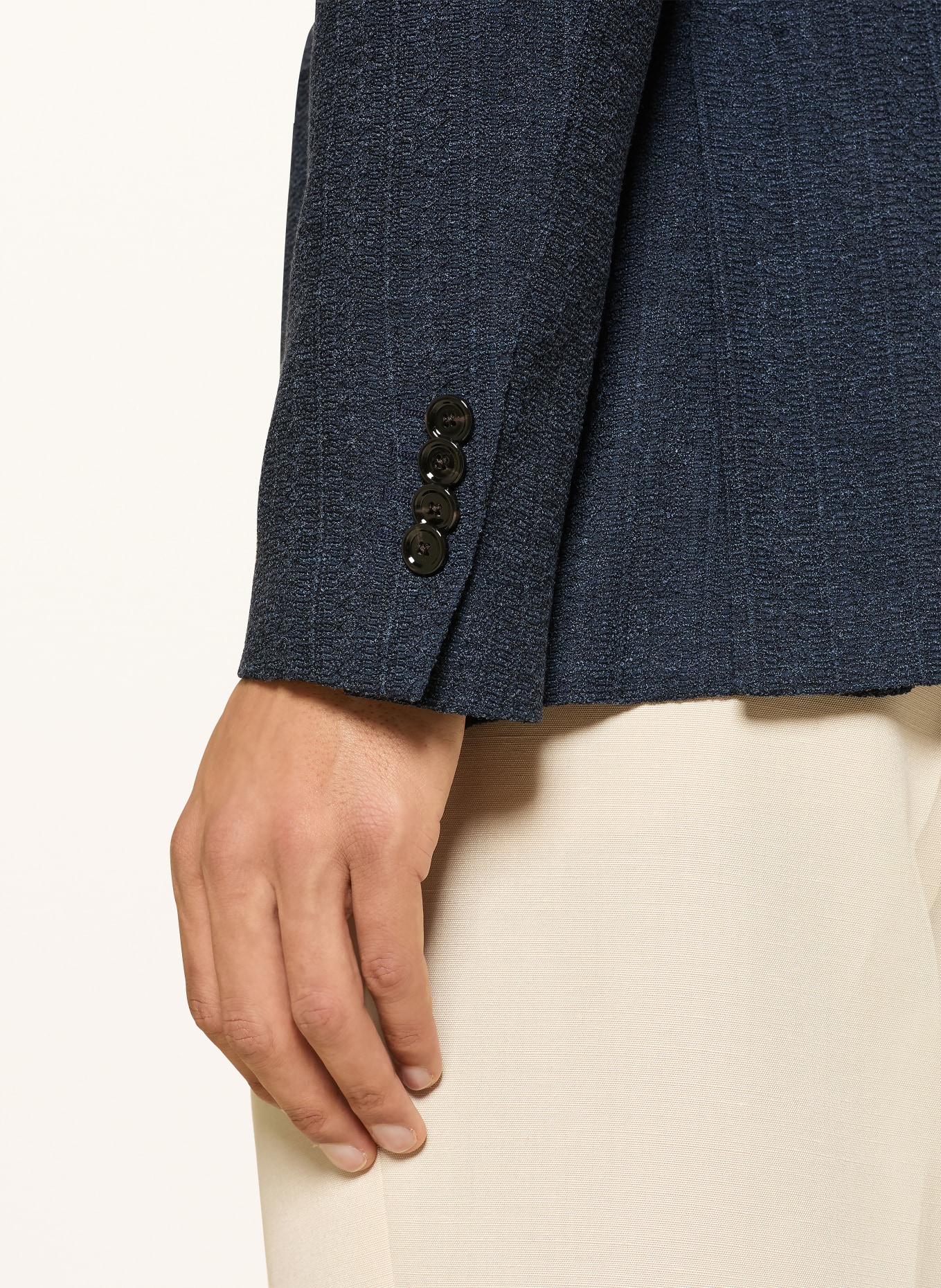 LARDINI Stricksakko Extra Slim Fit: DUNKELBLAU