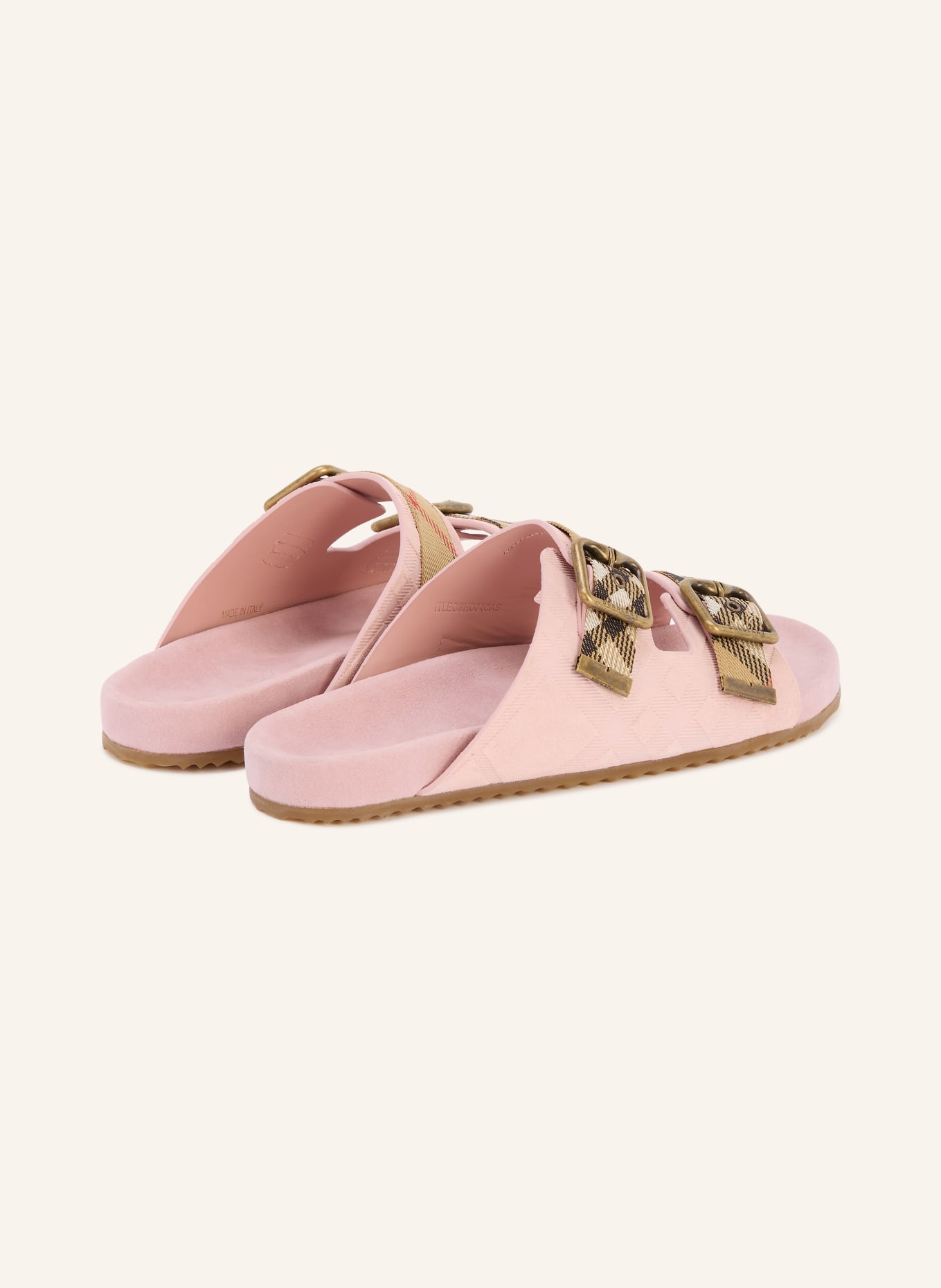 BURBERRY Pantoletten URCHIN: ROSÉ / CAMEL / ROT