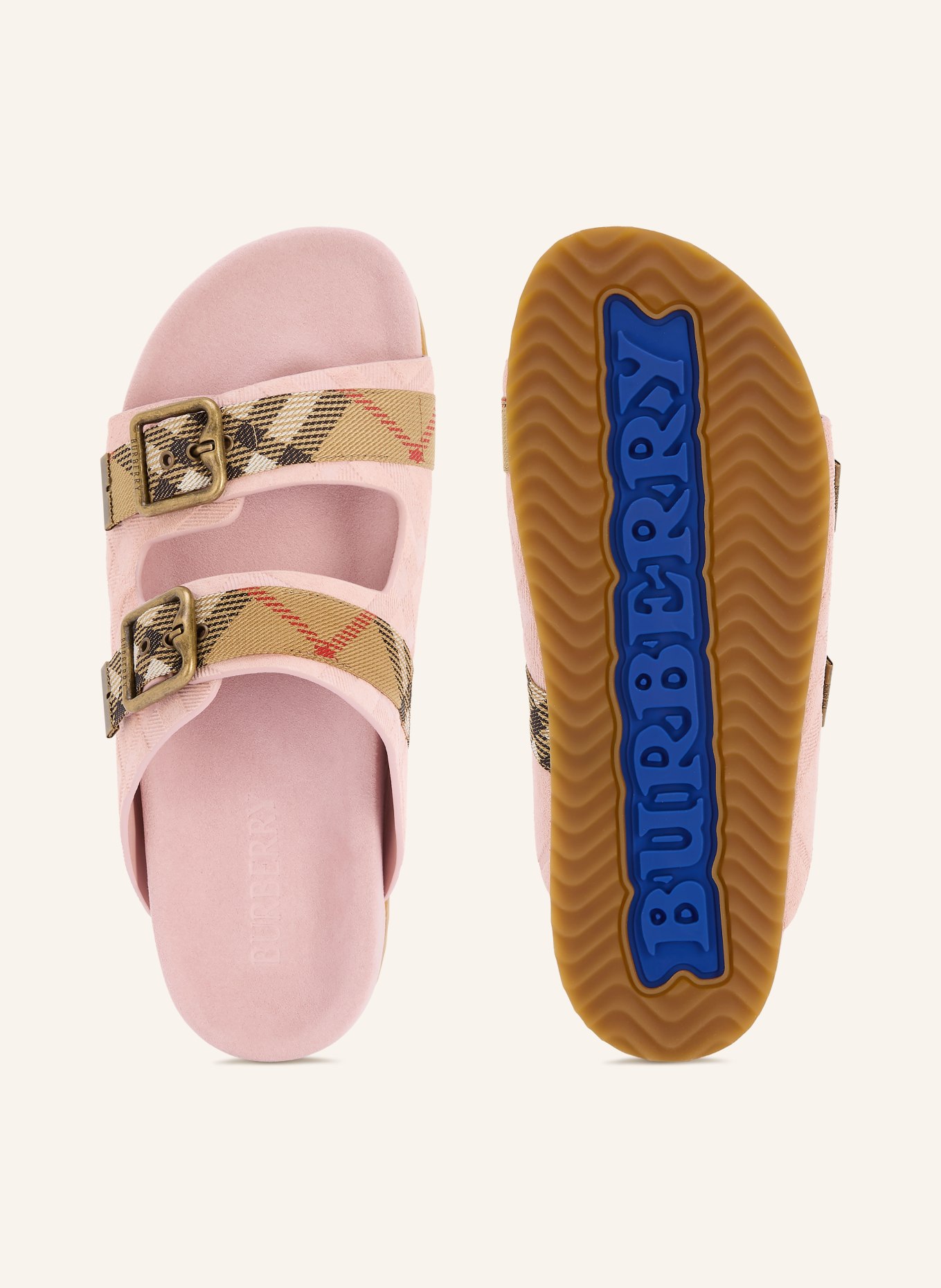 BURBERRY Pantoletten URCHIN: ROSÉ / CAMEL / ROT
