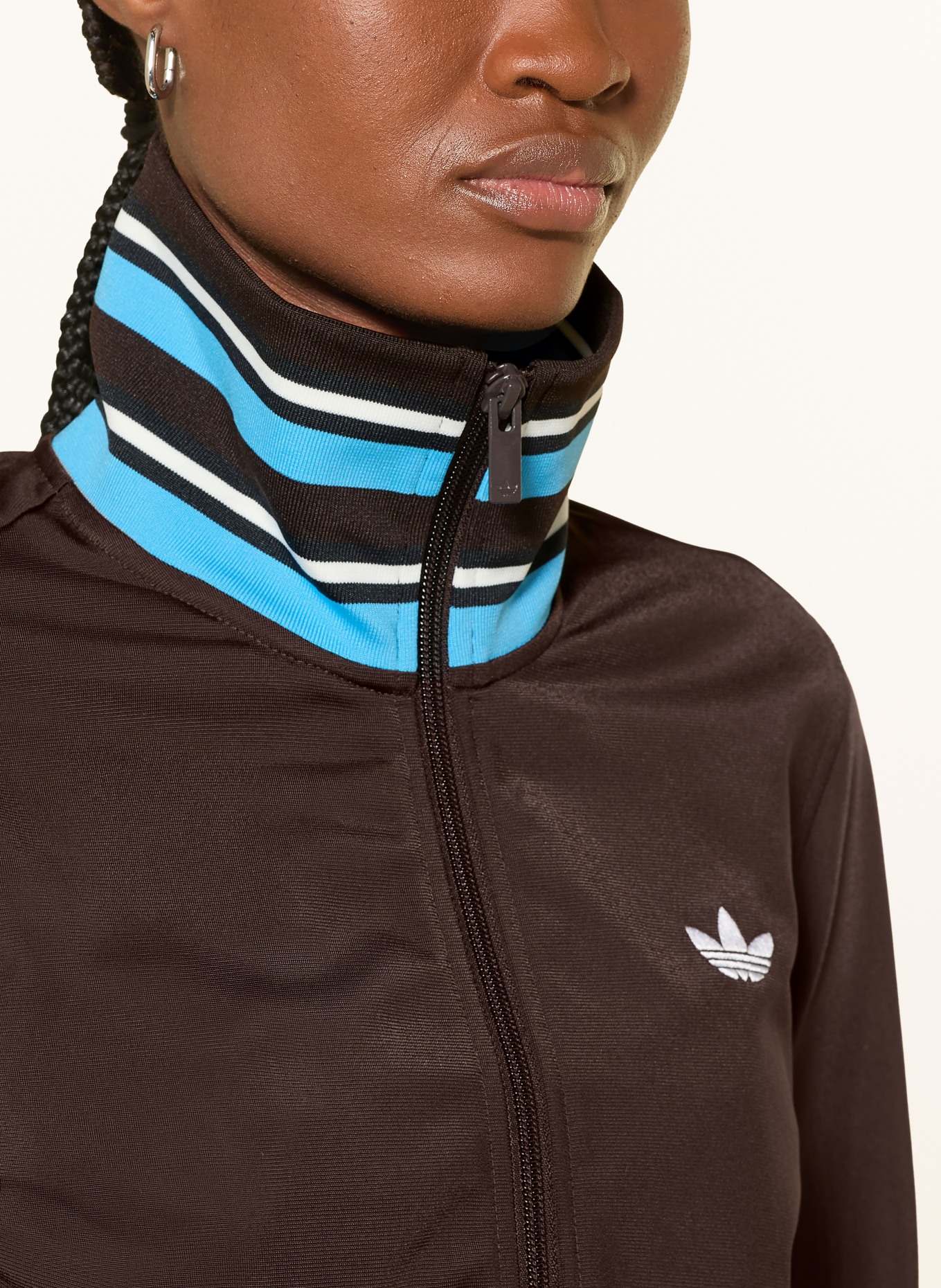 adidas Originals Sweatjacke VINTAGE TT: DUNKELBRAUN / BLAU / WEISS