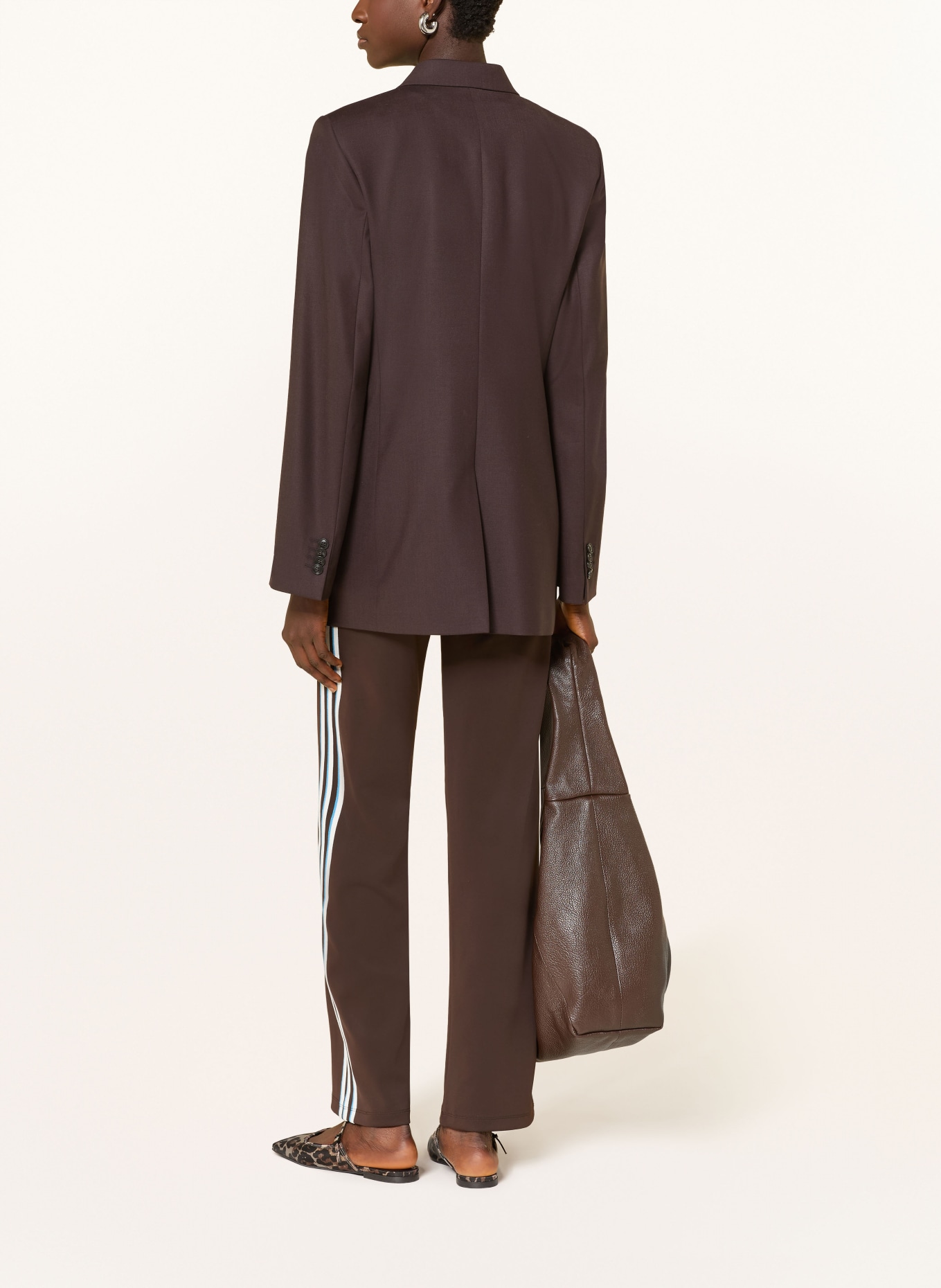 adidas Originals Hose mit Galonstreifen: DUNKELBRAUN / NEONBLAU / WEISS