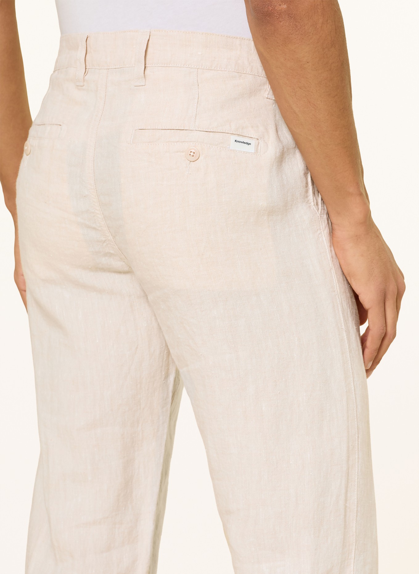 KnowledgeCotton Apparel CHUCK Linen Chinos: DARK BROWN