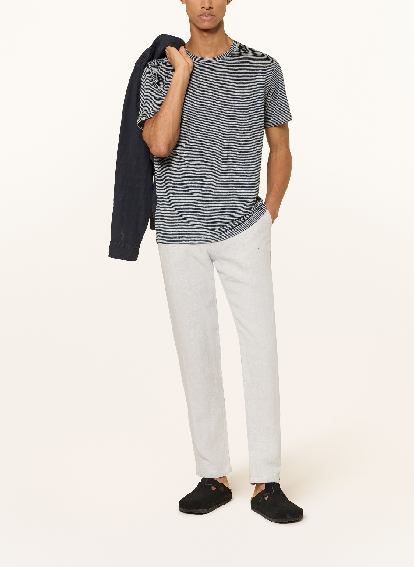 KnowledgeCotton Apparel CHUCK Linen Chinos: LIGHT GRAY