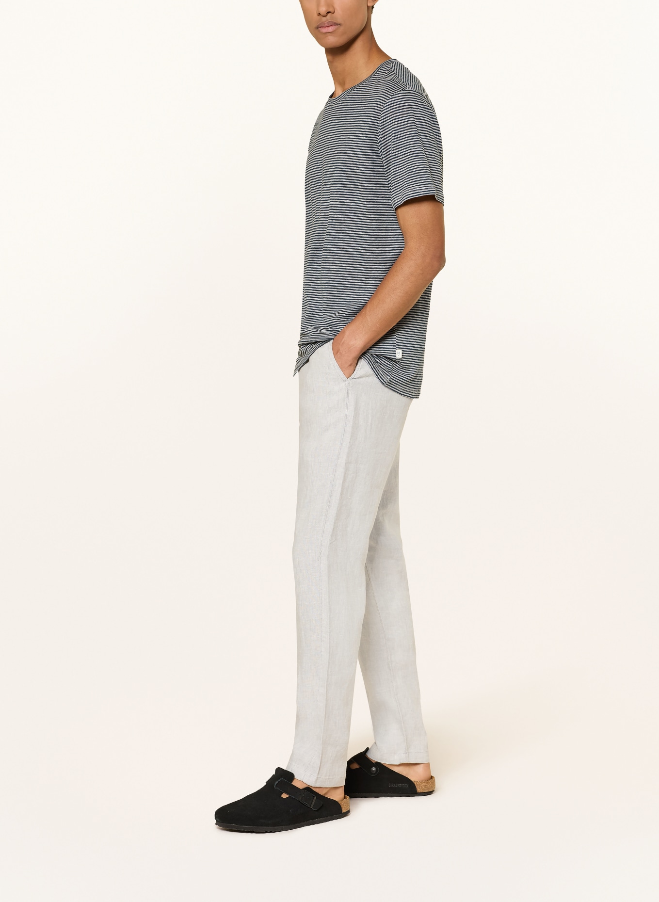 KnowledgeCotton Apparel CHUCK Linen Chinos: LIGHT GRAY