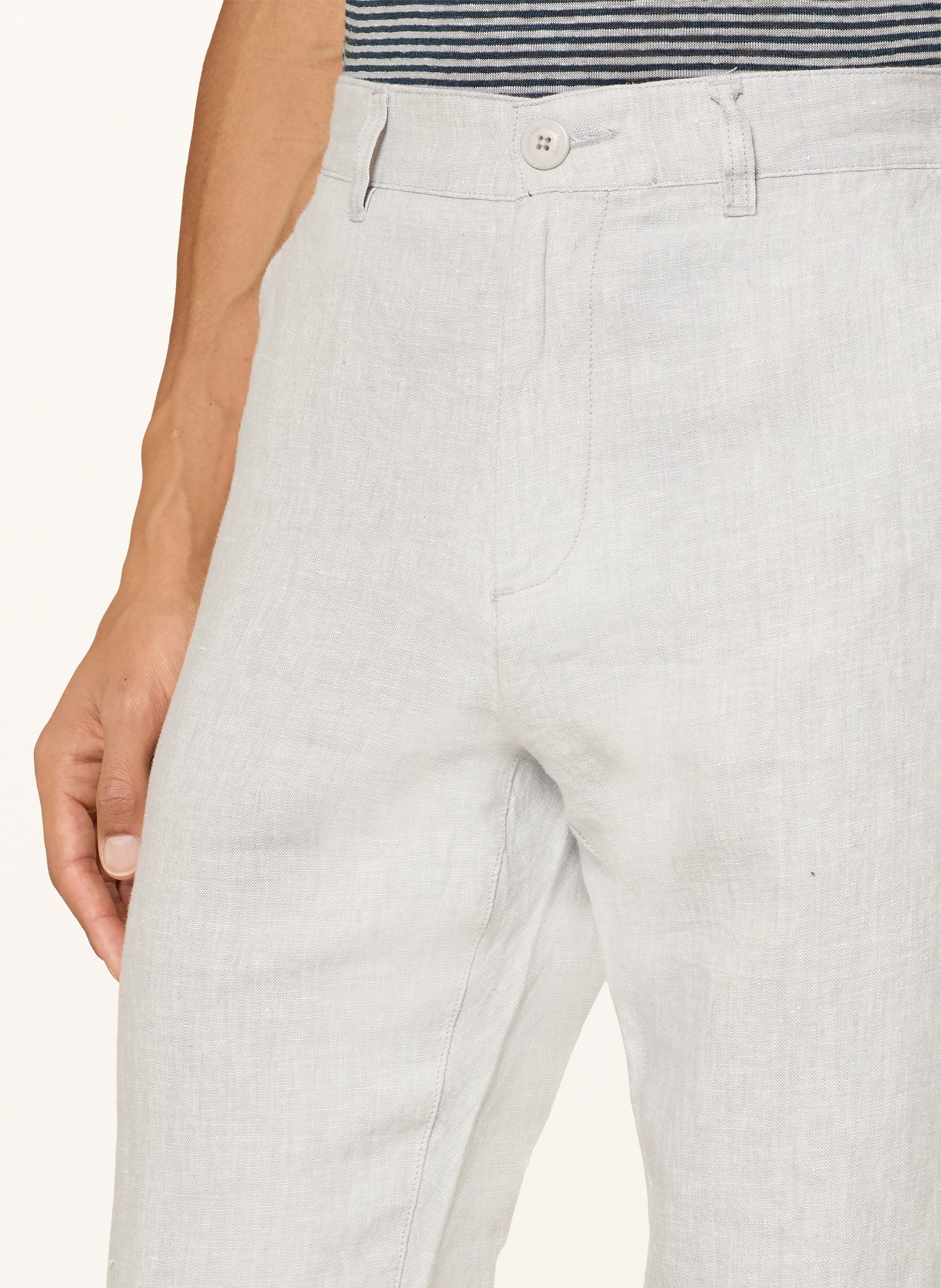 KnowledgeCotton Apparel CHUCK Linen Chinos: LIGHT GRAY