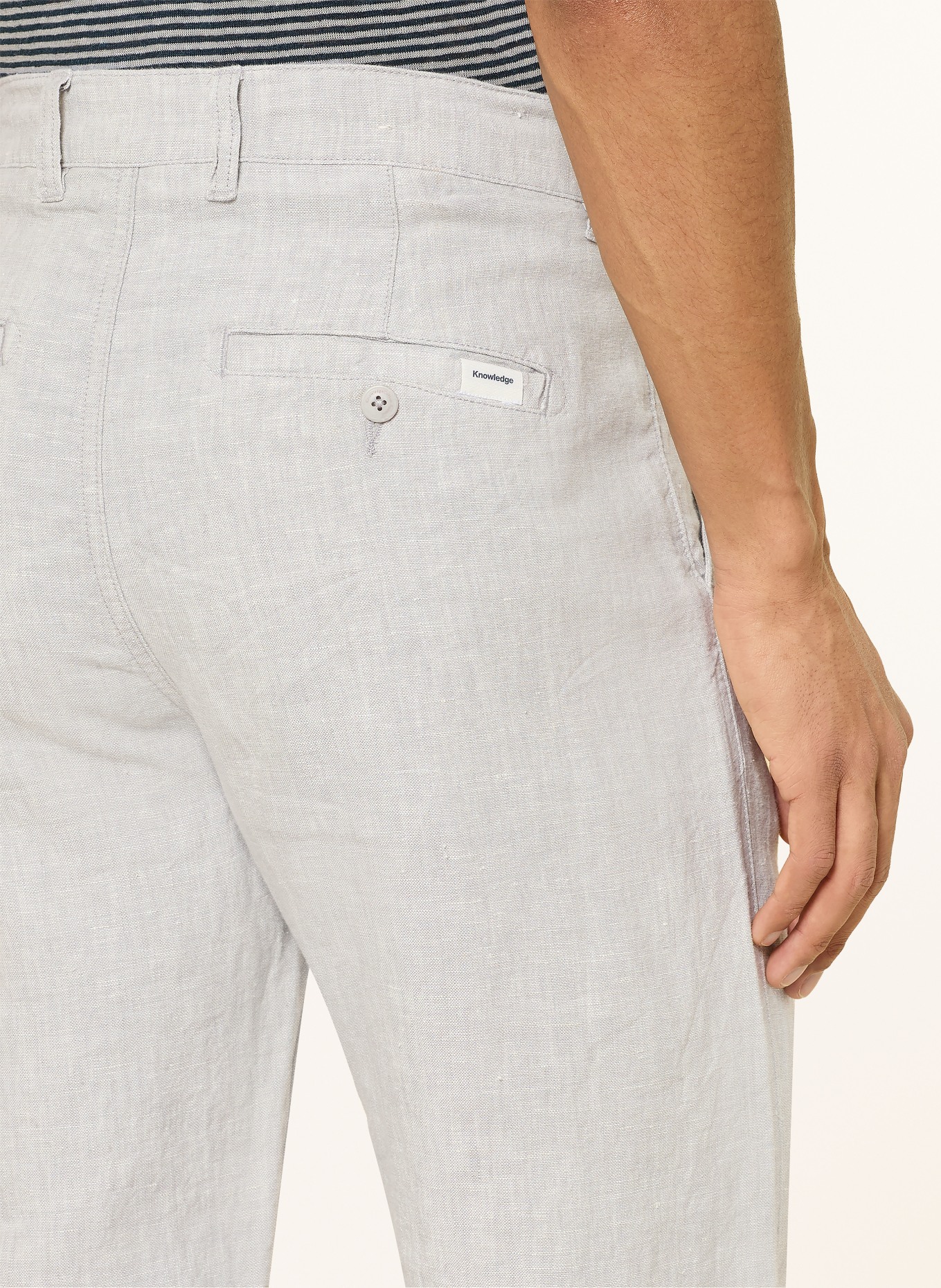 KnowledgeCotton Apparel CHUCK Linen Chinos: LIGHT GRAY