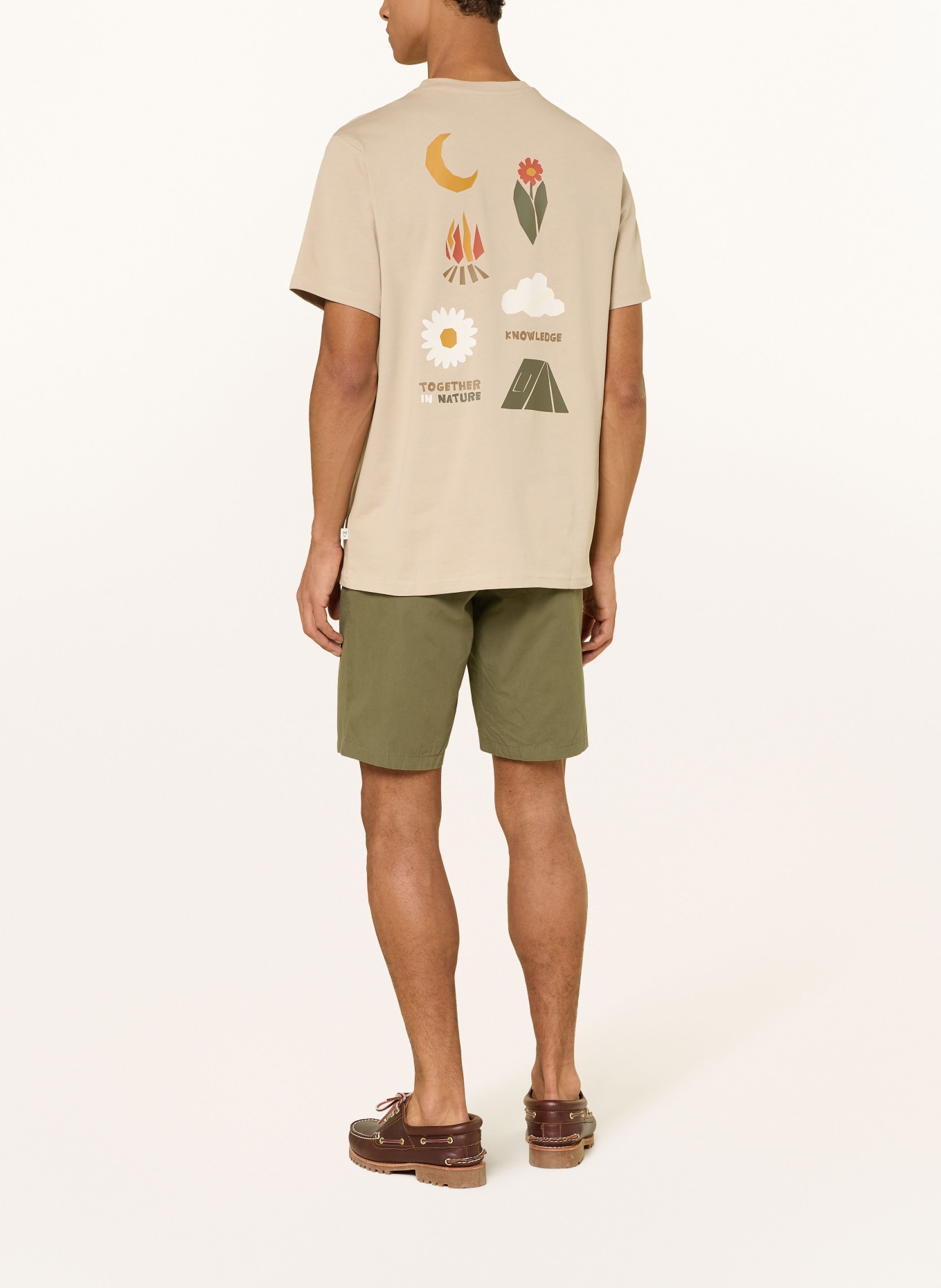 KnowledgeCotton Apparel FIG Loose Fit Shorts: OLIVE