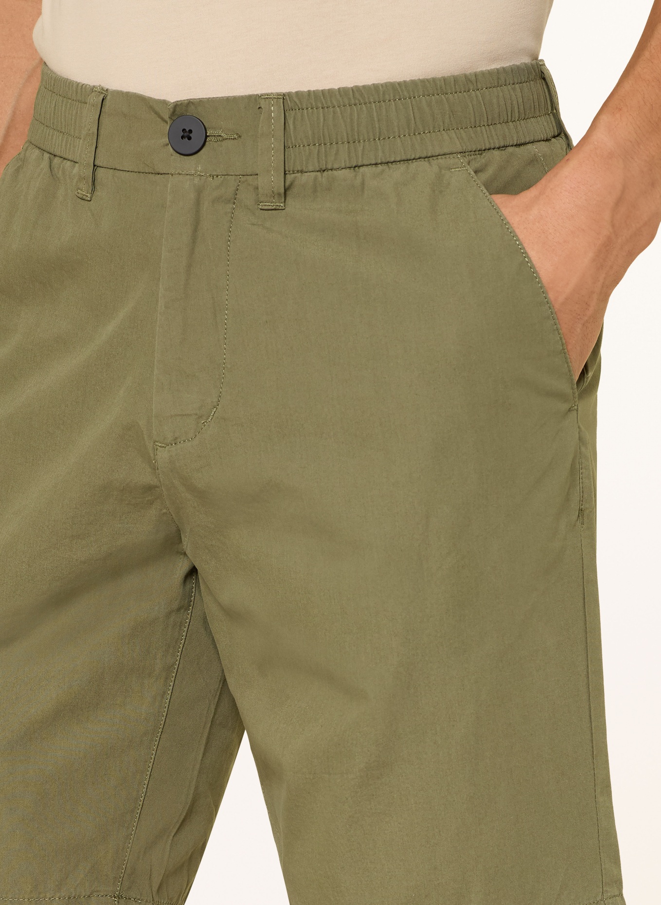 KnowledgeCotton Apparel FIG Loose Fit Shorts: OLIVE
