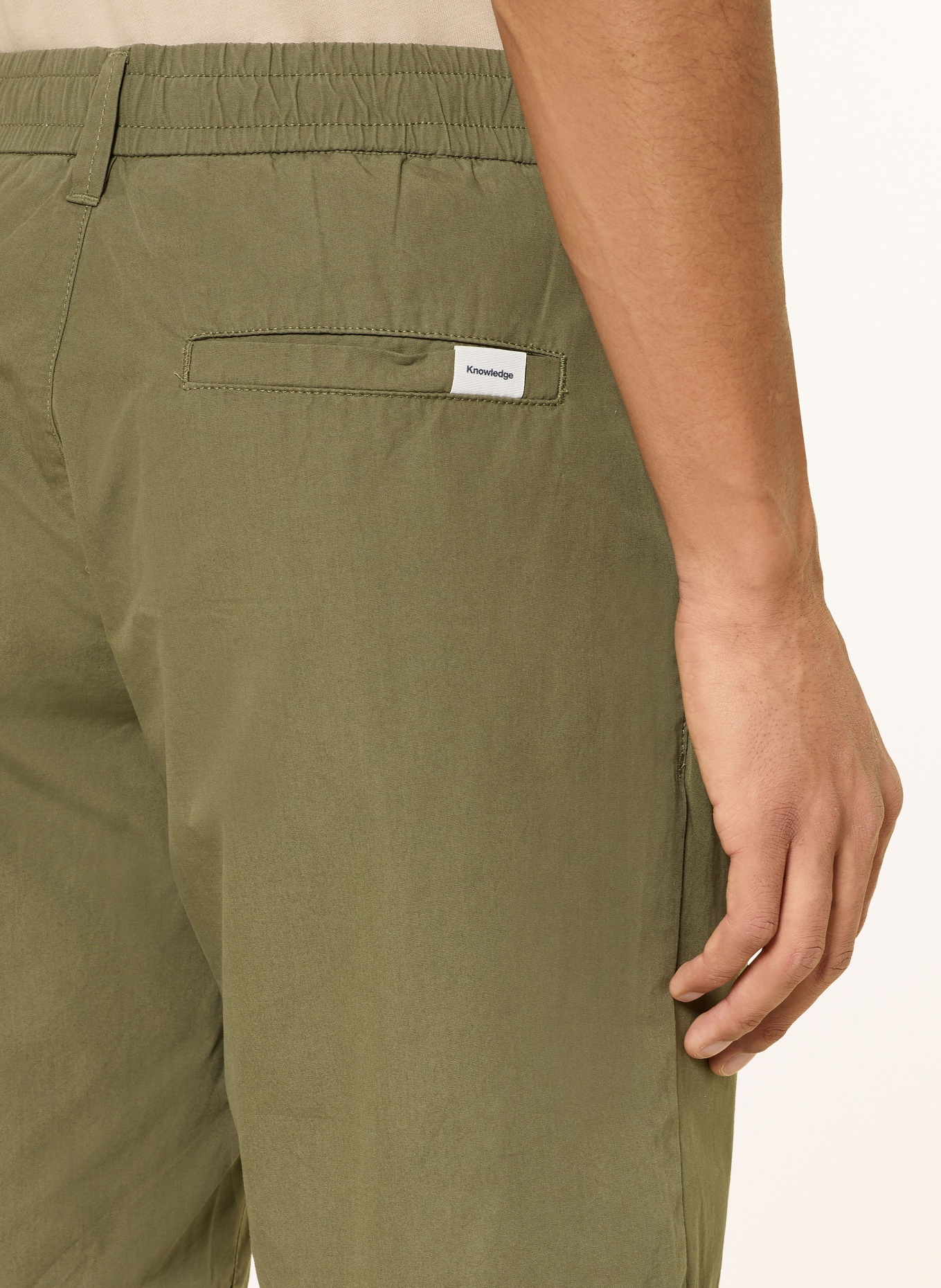 KnowledgeCotton Apparel FIG Loose Fit Shorts: OLIVE