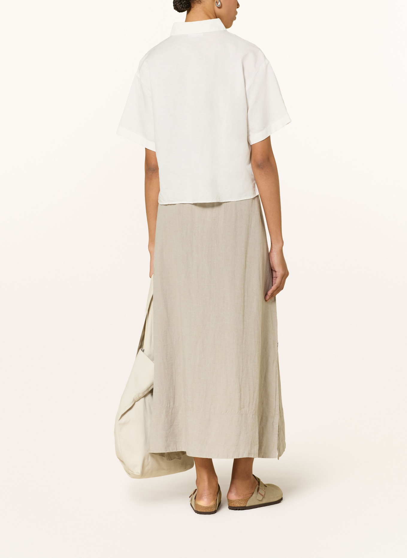 KnowledgeCotton Apparel Linnen rok: BEIGE
