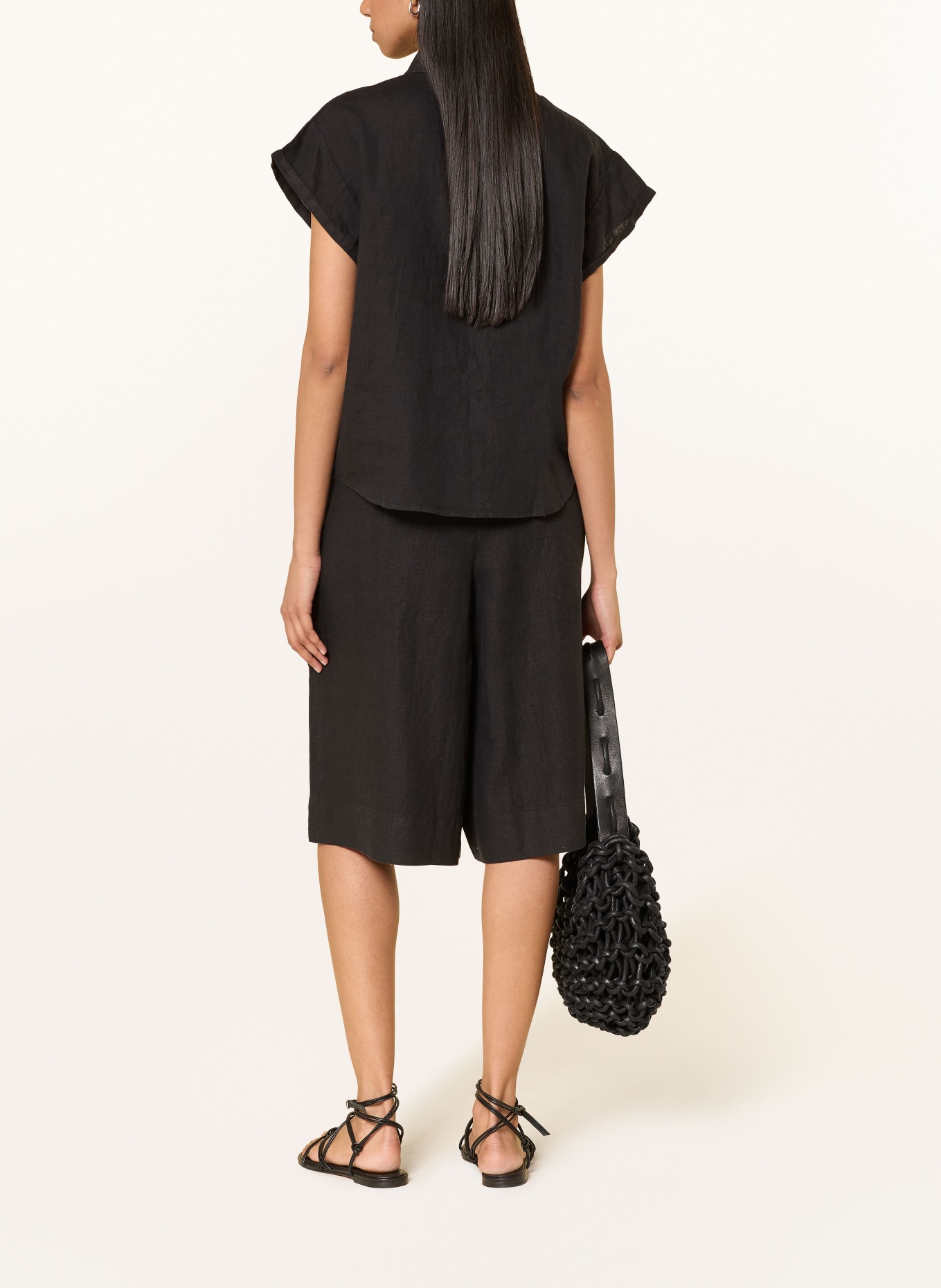 KnowledgeCotton Apparel Leinen-Culotte EVE: SCHWARZ