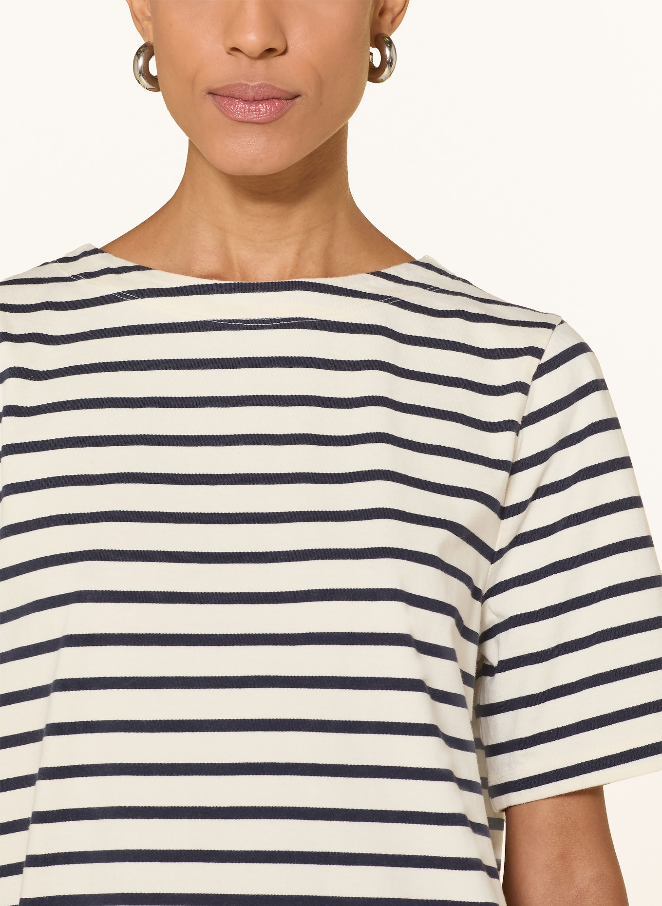 KnowledgeCotton Apparel Jerseykleid: ECRU / DUNKELBLAU