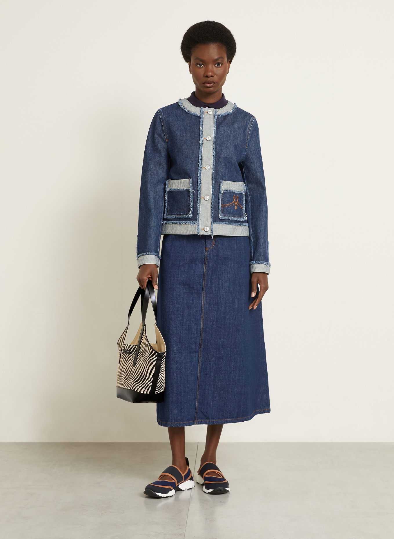 MARNI Shopper: SCHWARZ / BEIGE