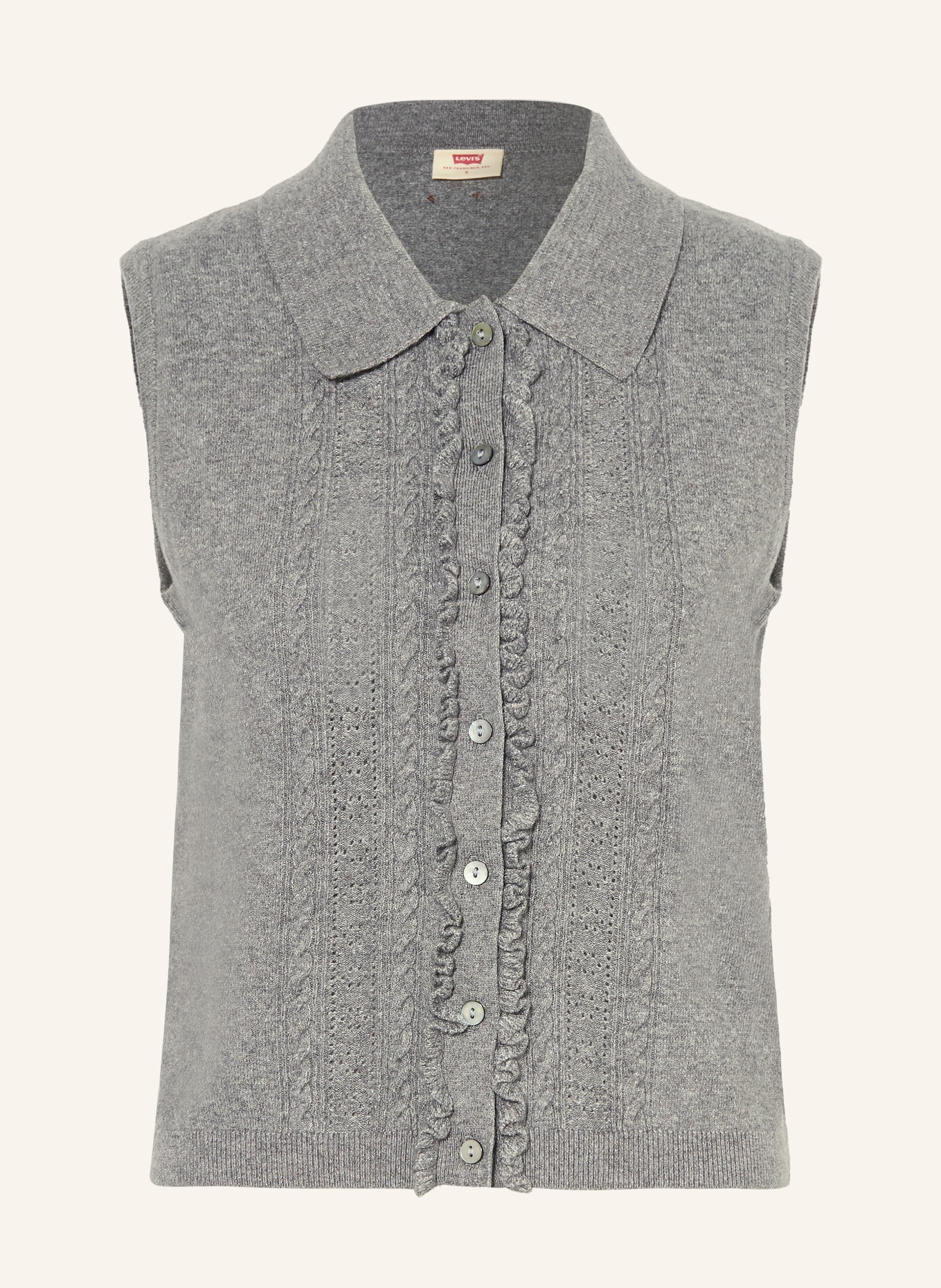 Levi's® Gilet en maille avec volants: GRIS