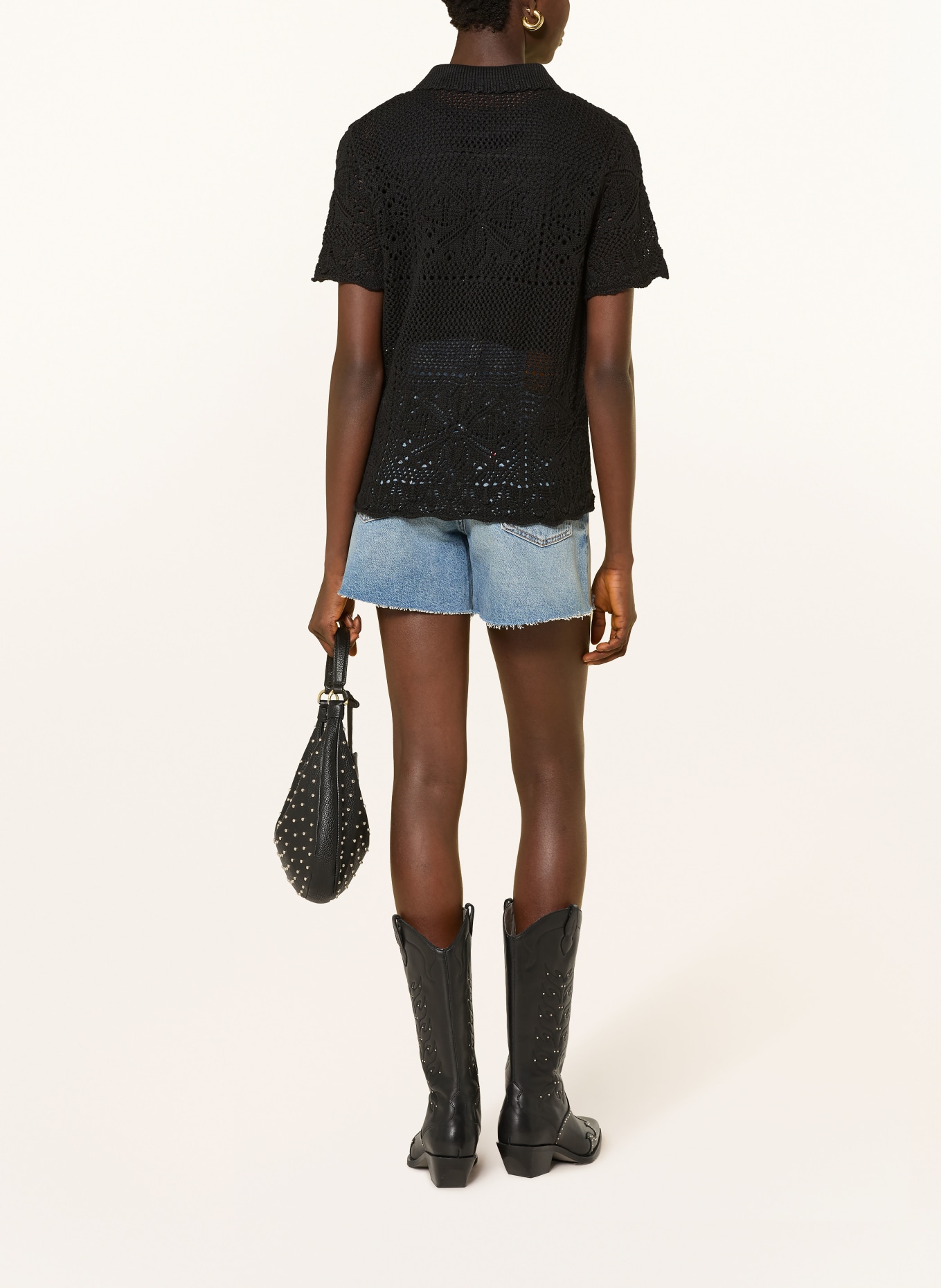 Levi's® SUSANNA knit blouse: BLACK