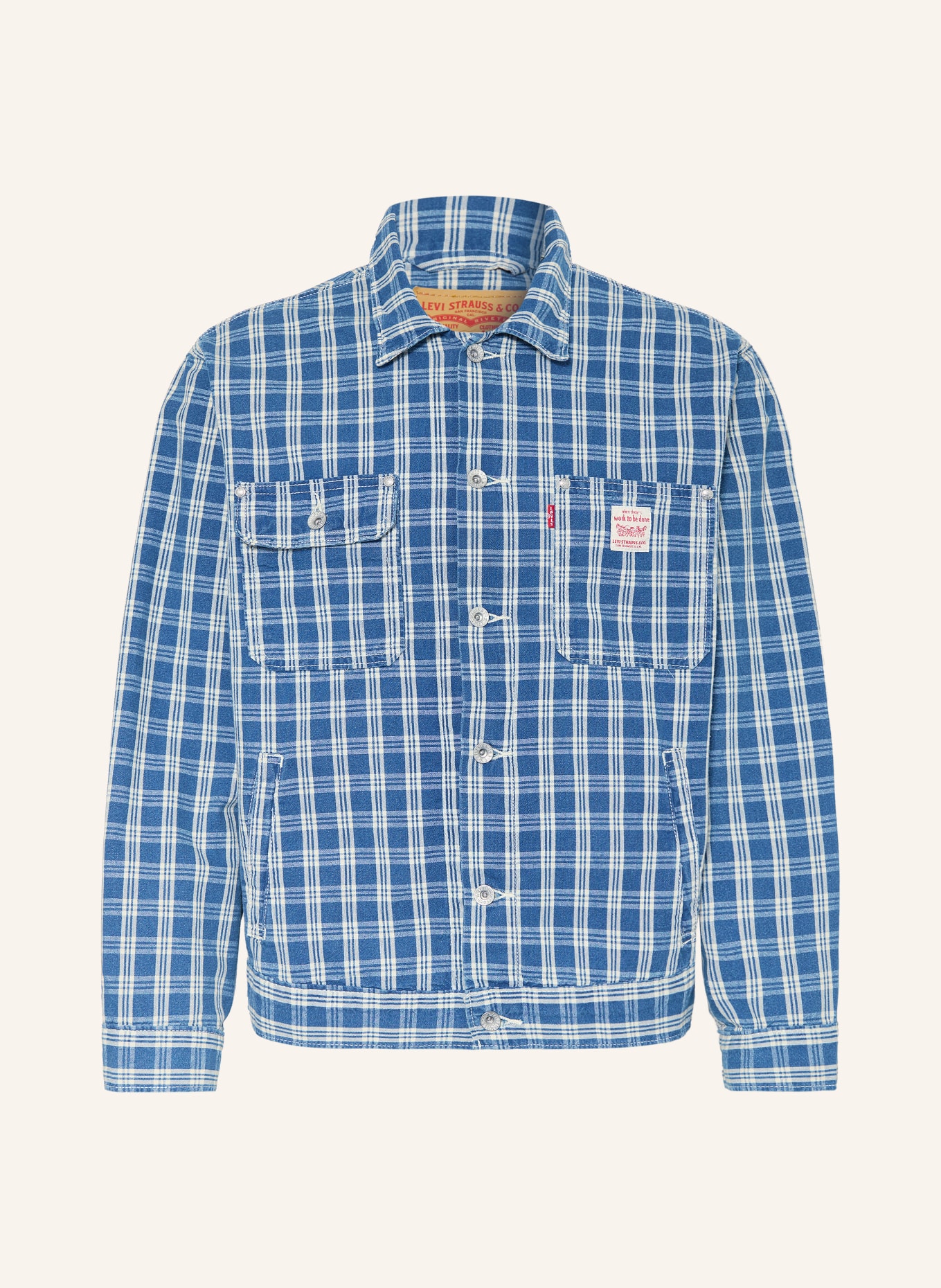 Levi's® SUNRISE TRUCKER overjacket: BLUE / ECRU