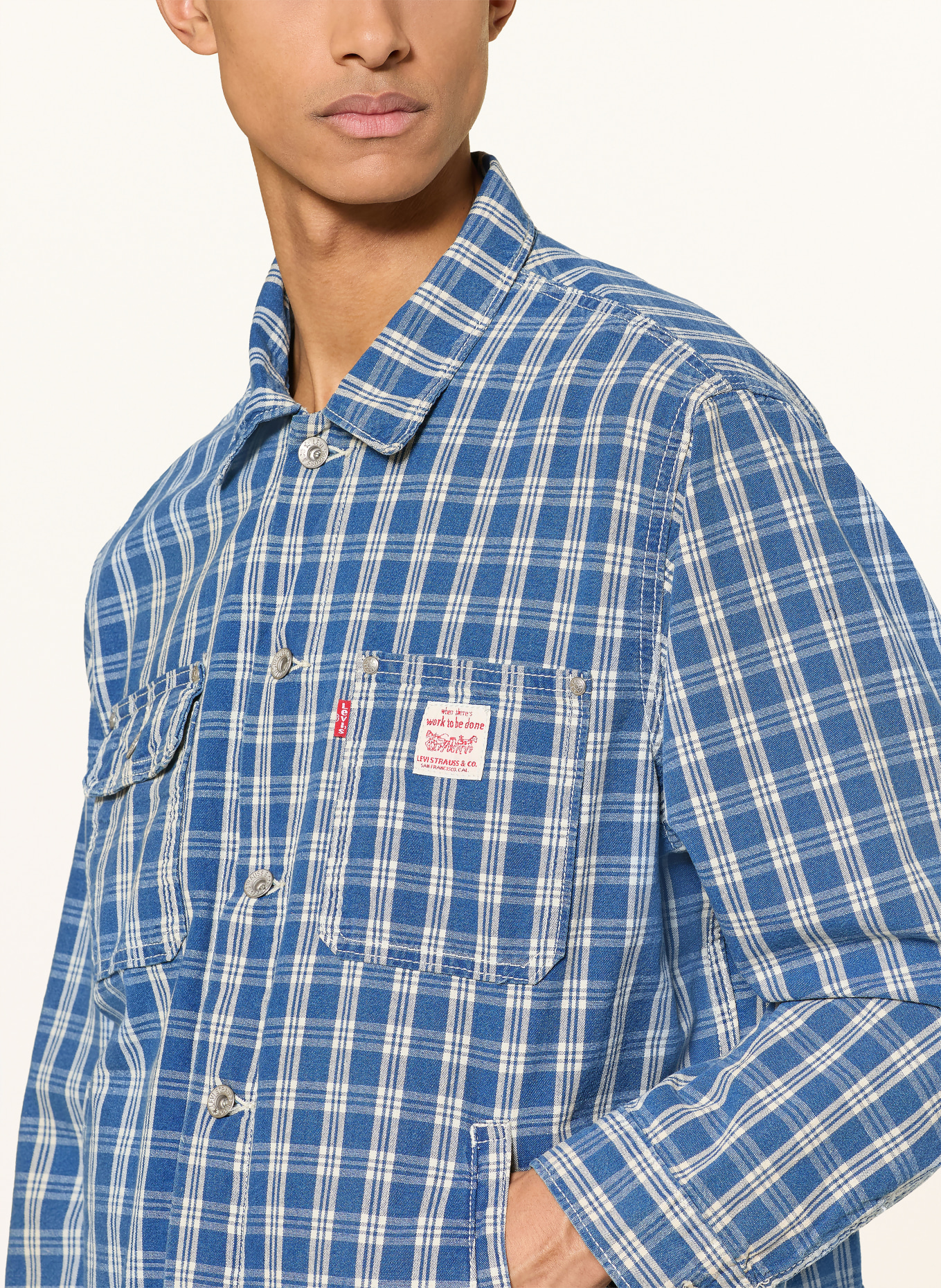 Levi's® SUNRISE TRUCKER overjacket: BLUE / ECRU