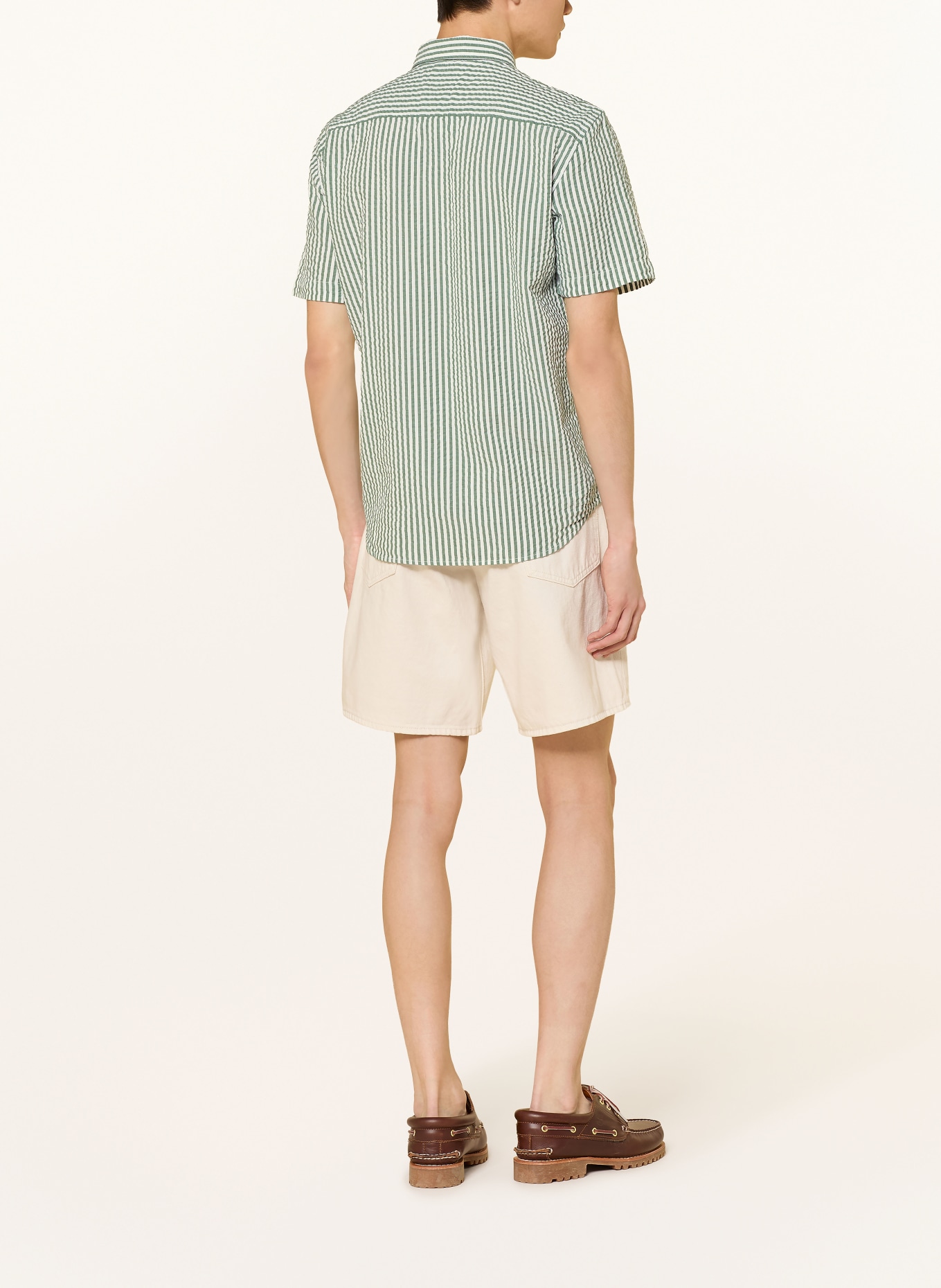 Levi's® Kurzarm-Hemd Relaxed Fit: GRÜN / WEISS