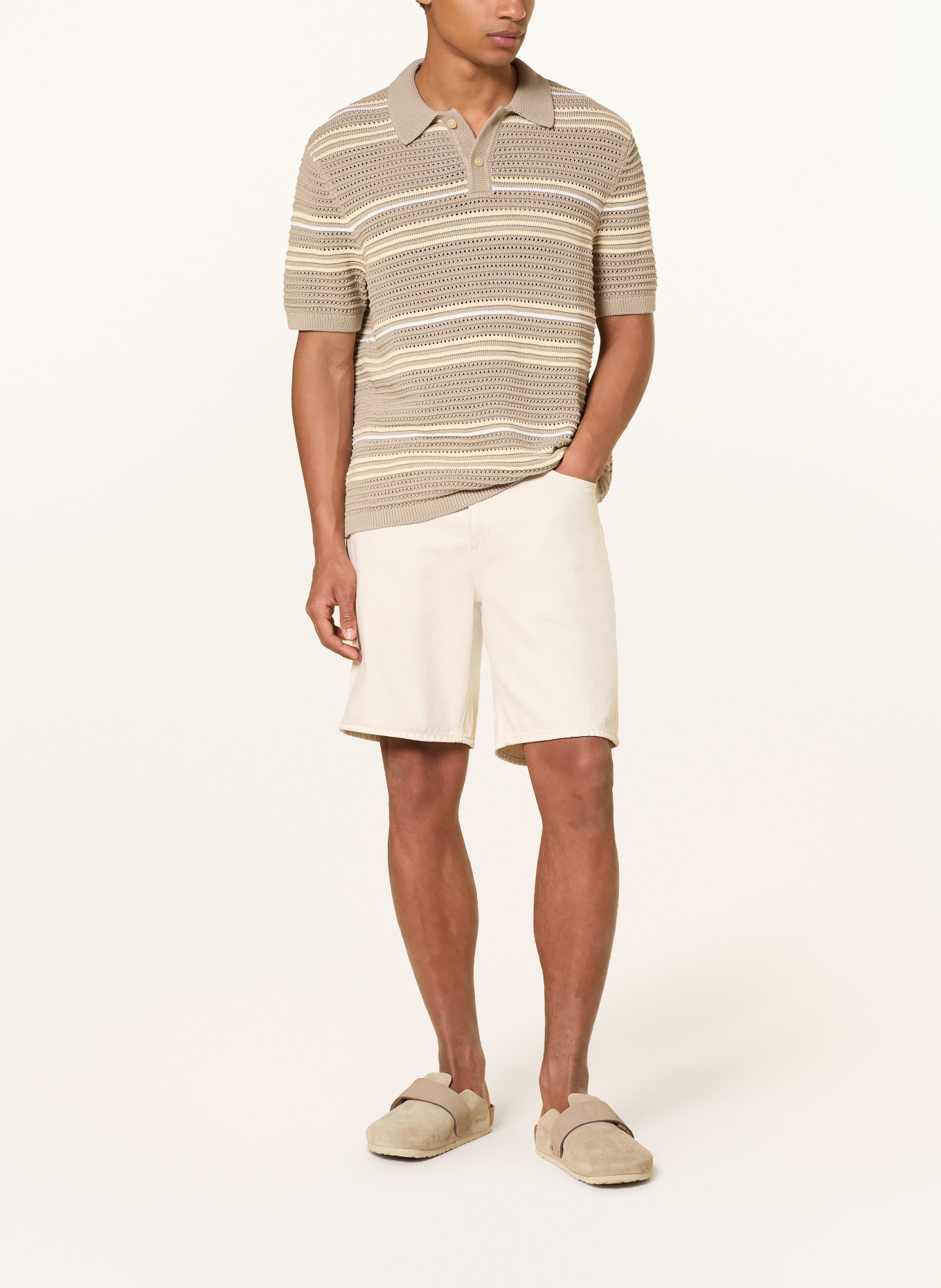 Levi's® Strick-Poloshirt LAGUNA: TAUPE / HELLGELB / WEISS