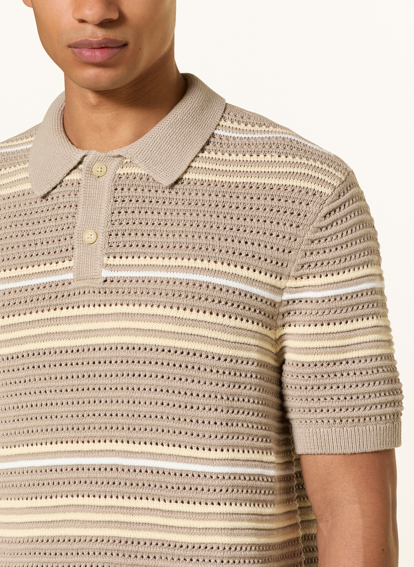 Levi's® Strick-Poloshirt LAGUNA: TAUPE / HELLGELB / WEISS