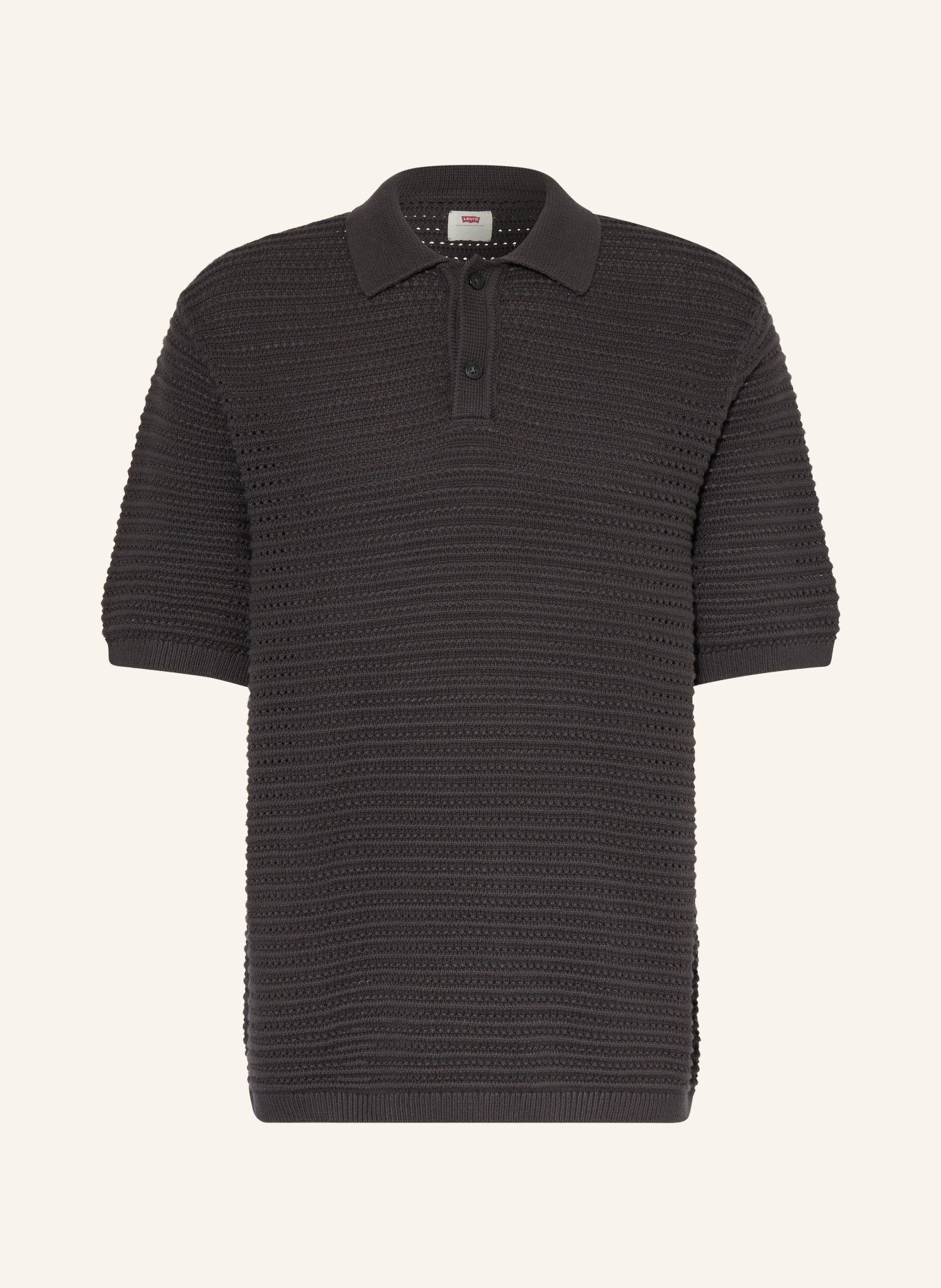Levi's® LAGUNA Relaxed Fit Knitted Polo Shirt: BLACK