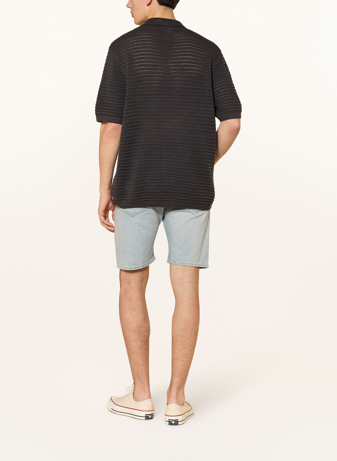 Levi's® LAGUNA Relaxed Fit Knitted Polo Shirt: BLACK