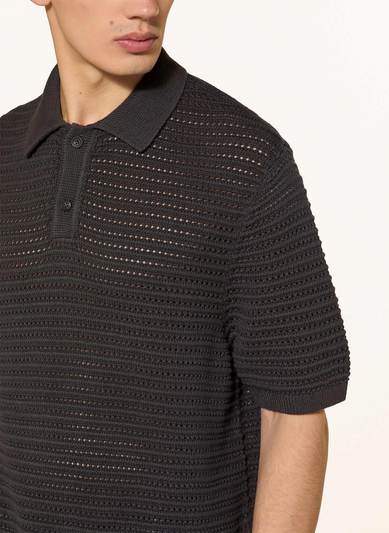Levi's® LAGUNA Relaxed Fit Knitted Polo Shirt: BLACK