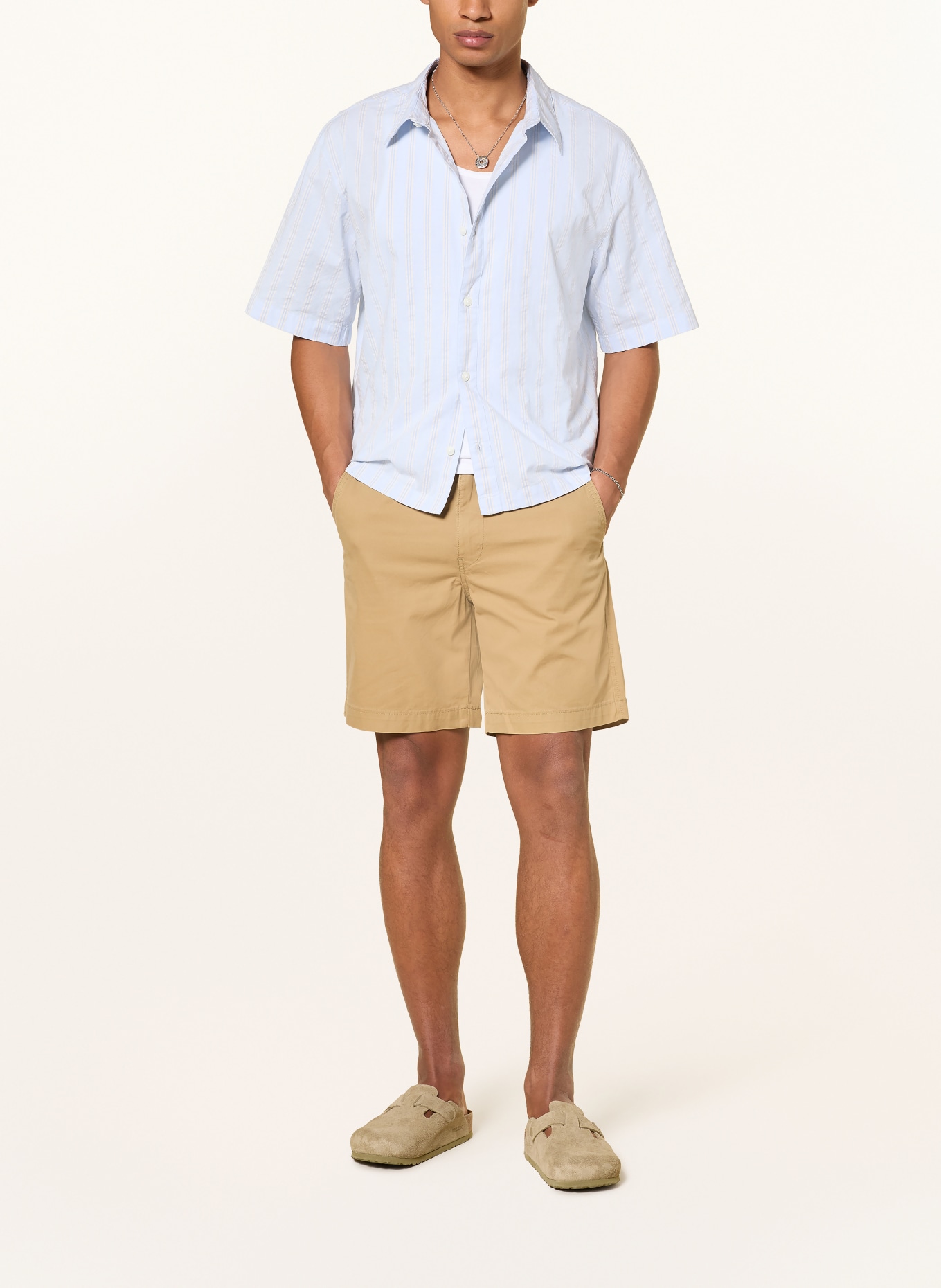 Levi's® Kurzarm-Hemd Relaxed Boxy Fit: HELLBLAU / ECRU