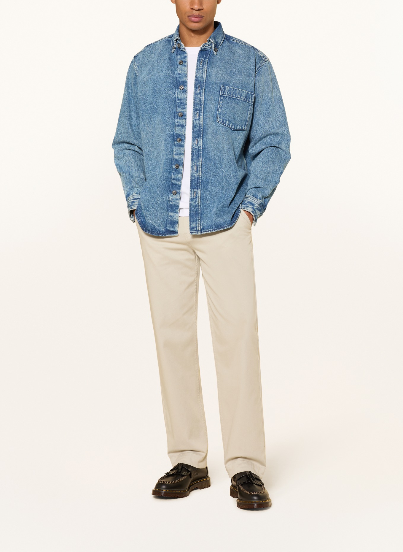 BOSS Jeanshemd Comfort Fit: BLAUW