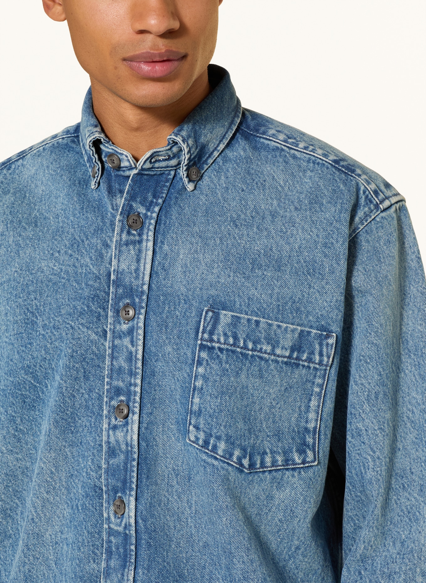 BOSS Jeanshemd Comfort Fit: BLAUW