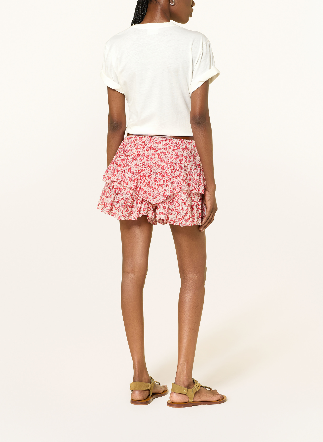 MARANT ÉTOILE T-shirt ZEWEL: CRÈME / LICHTROOD / LICHTGROEN