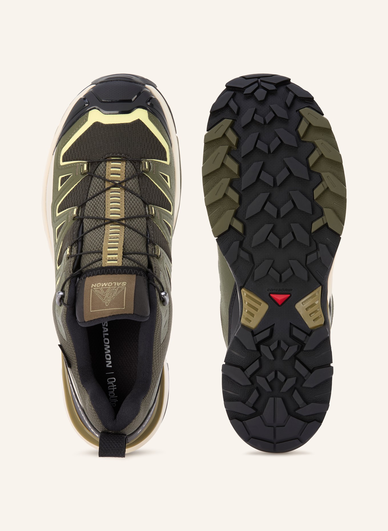 SALOMON Wanderschuhe X ULTRA 360 EDGE GTX: GRÜN / GELB / WEISS