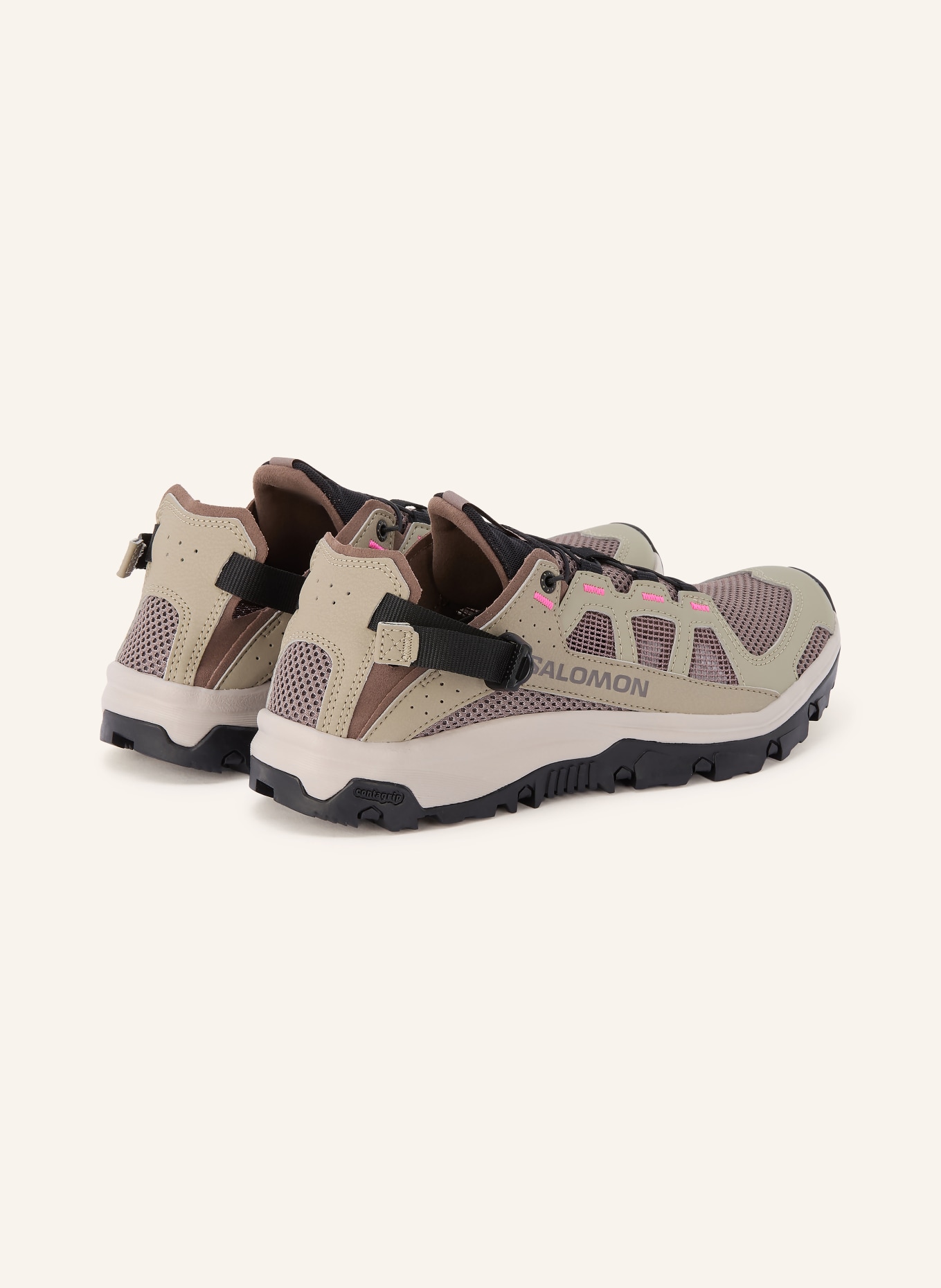 SALOMON Wanderschuhe TECHAMPHIBIAN 5: KHAKI / TAUPE / NEONPINK