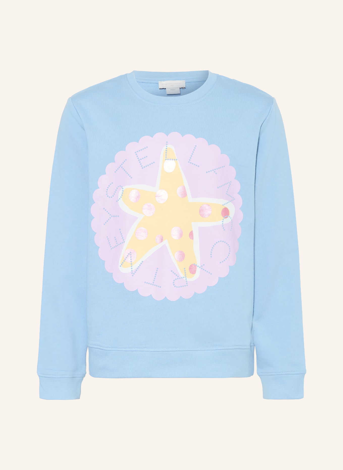 STELLA McCARTNEY KIDS sweat-shirt: BLEU CLAIR / LILAS CLAIR / JAUNE CLAIR