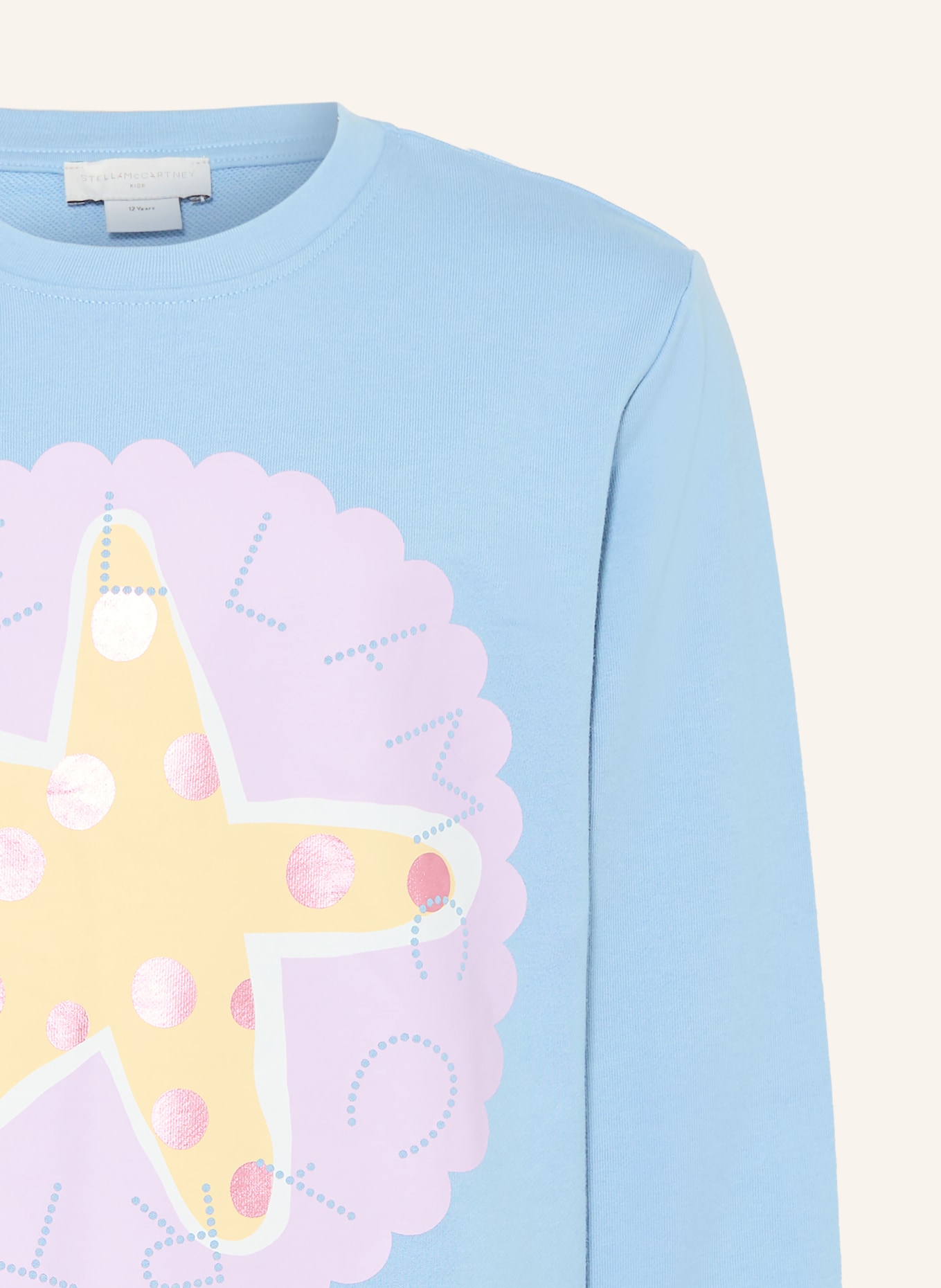STELLA McCARTNEY KIDS sweat-shirt: BLEU CLAIR / LILAS CLAIR / JAUNE CLAIR