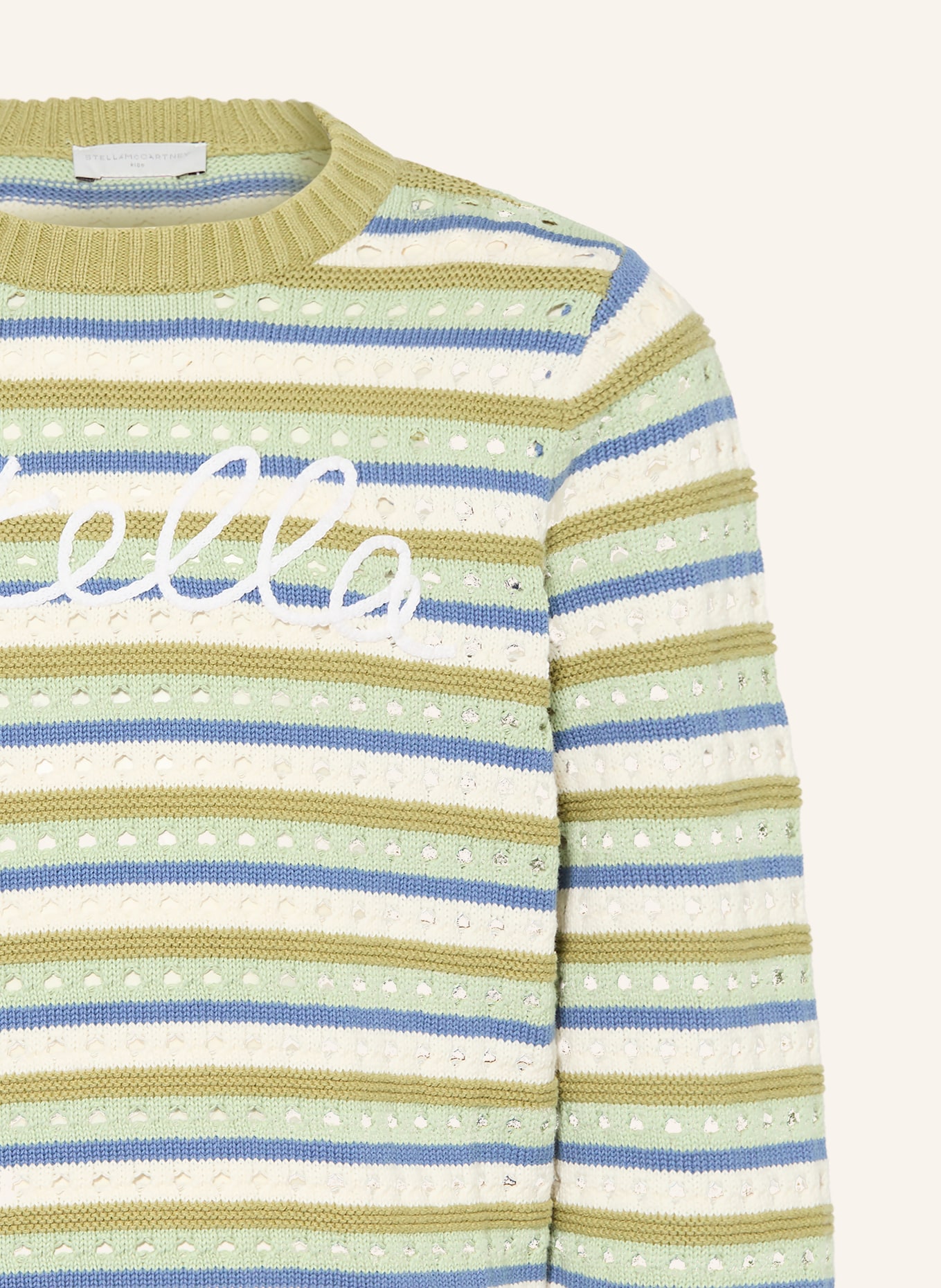 STELLA McCARTNEY KIDS Pullover: GRÜN / BLAU / WEISS