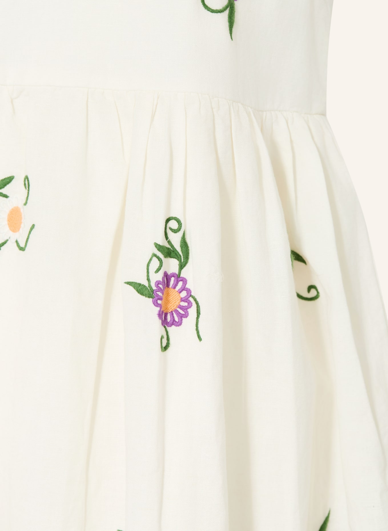 STELLA McCARTNEY KIDS Kleid mit Stickereien: ECRU / LILA / GRÜN