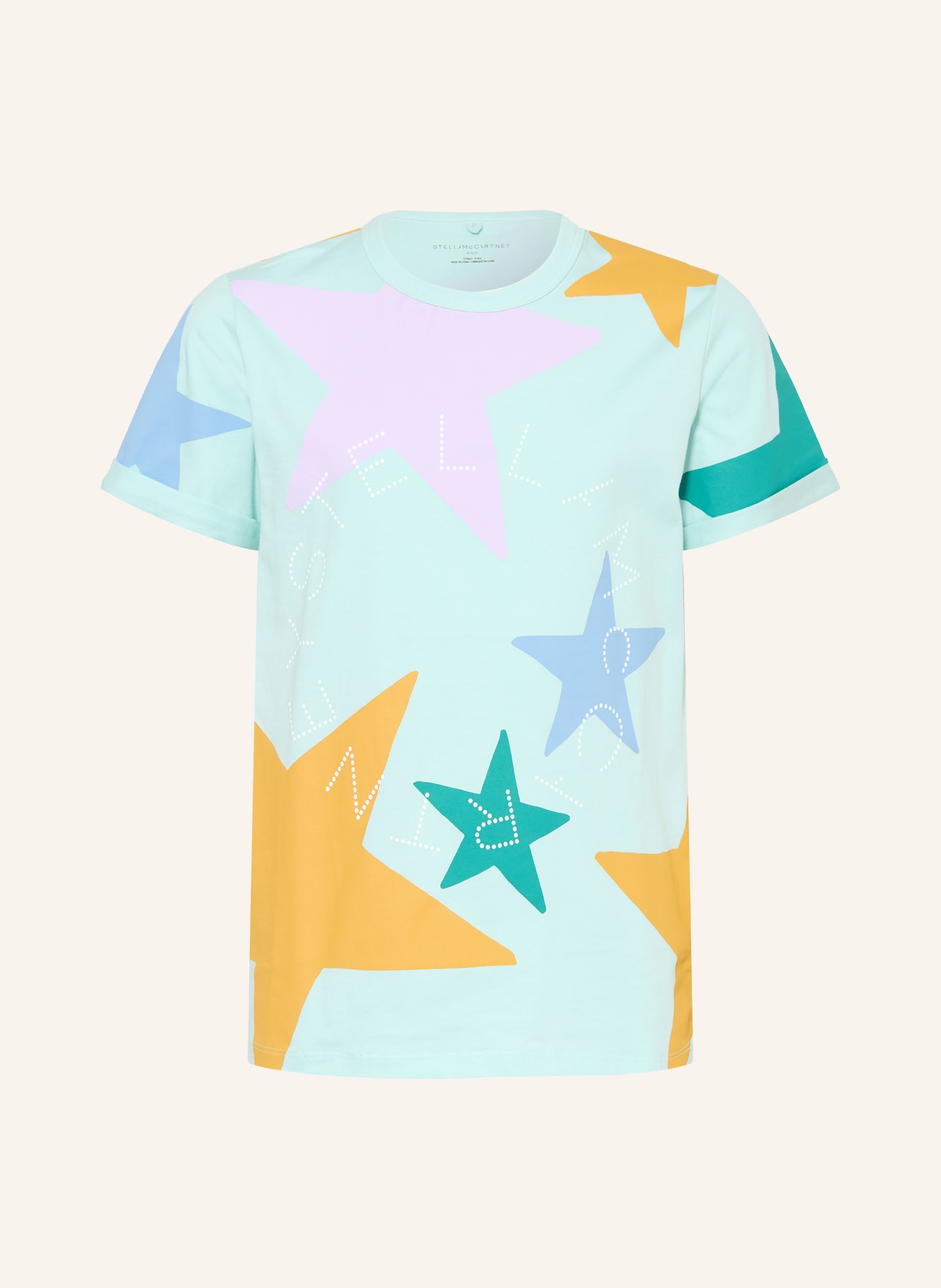 STELLA McCARTNEY KIDS T-shirt: MENTHE / LILAS / BLEU PÉTROLE
