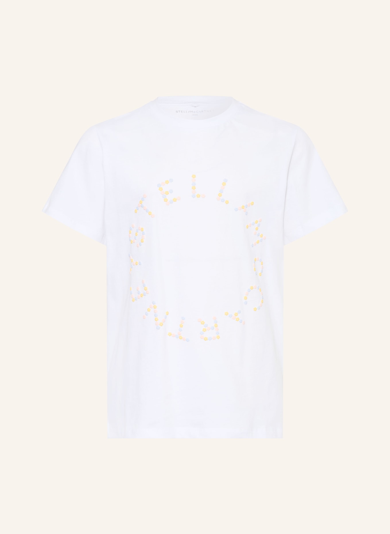 STELLA McCARTNEY KIDS T-shirt: BLANC / JAUNE / BLEU CLAIR