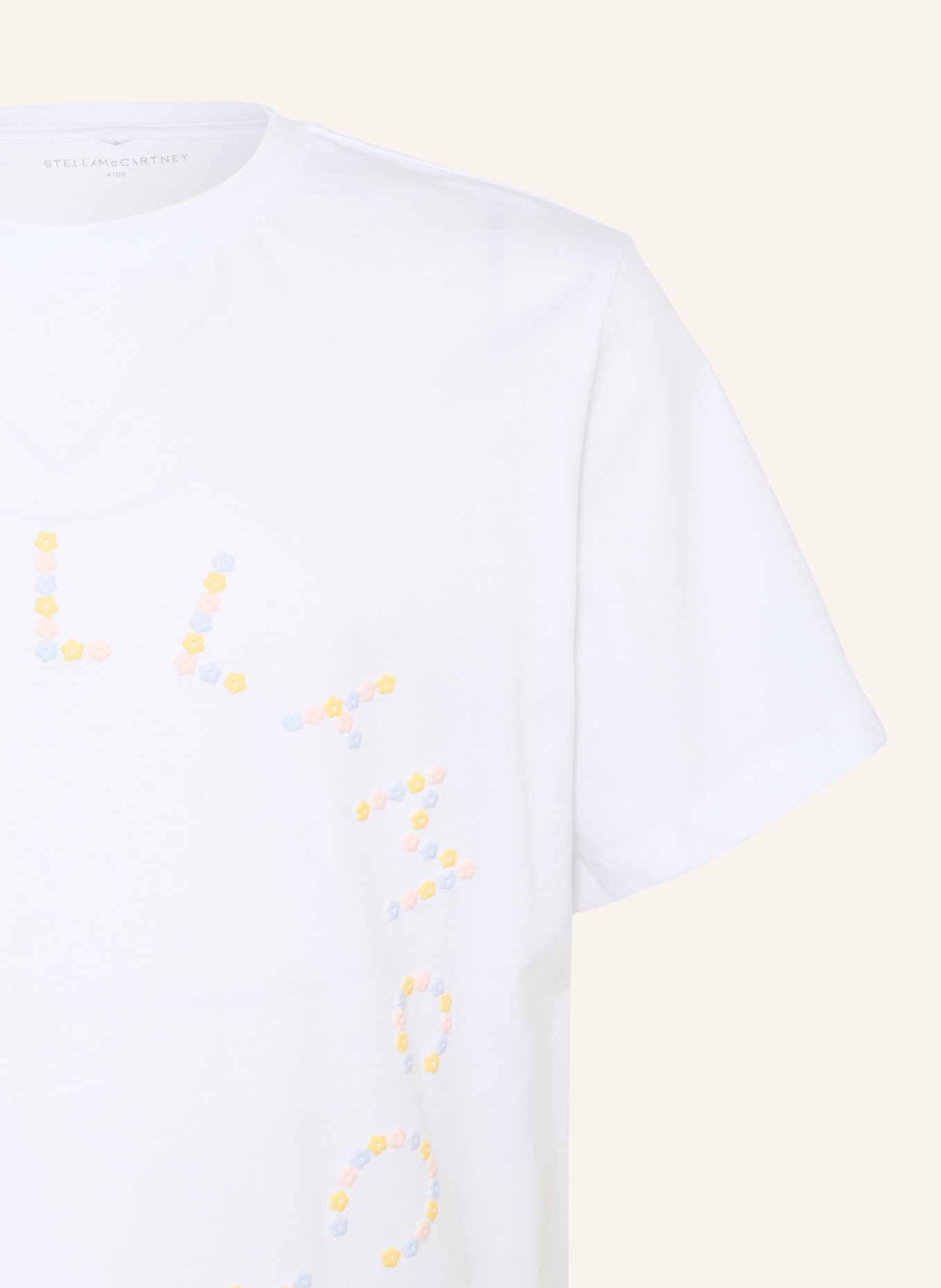 STELLA McCARTNEY KIDS T-shirt: BLANC / JAUNE / BLEU CLAIR