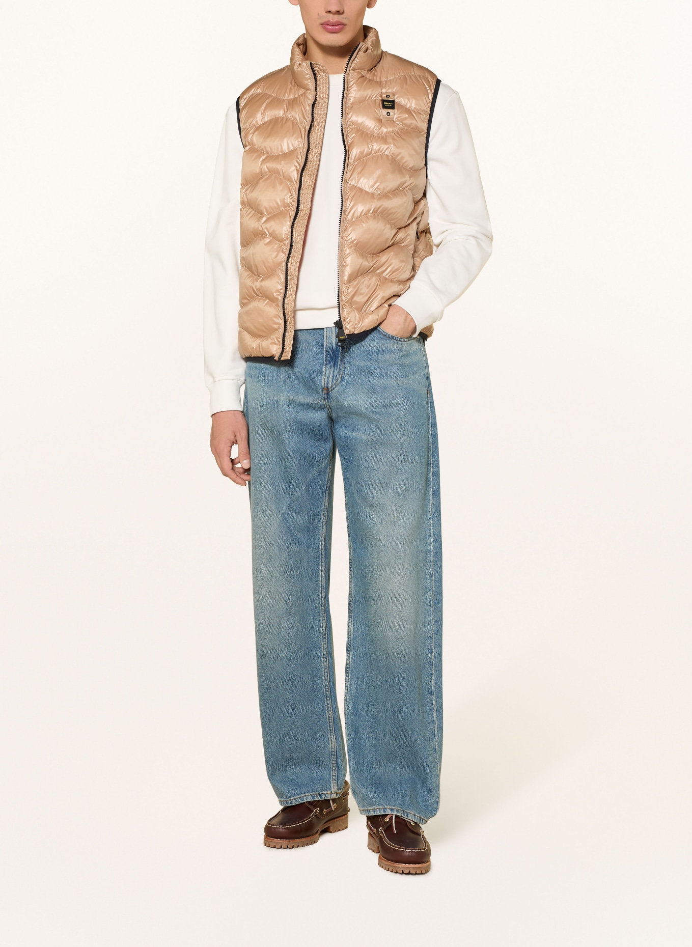 Blauer DANNY quilted vest: BEIGE / BLACK