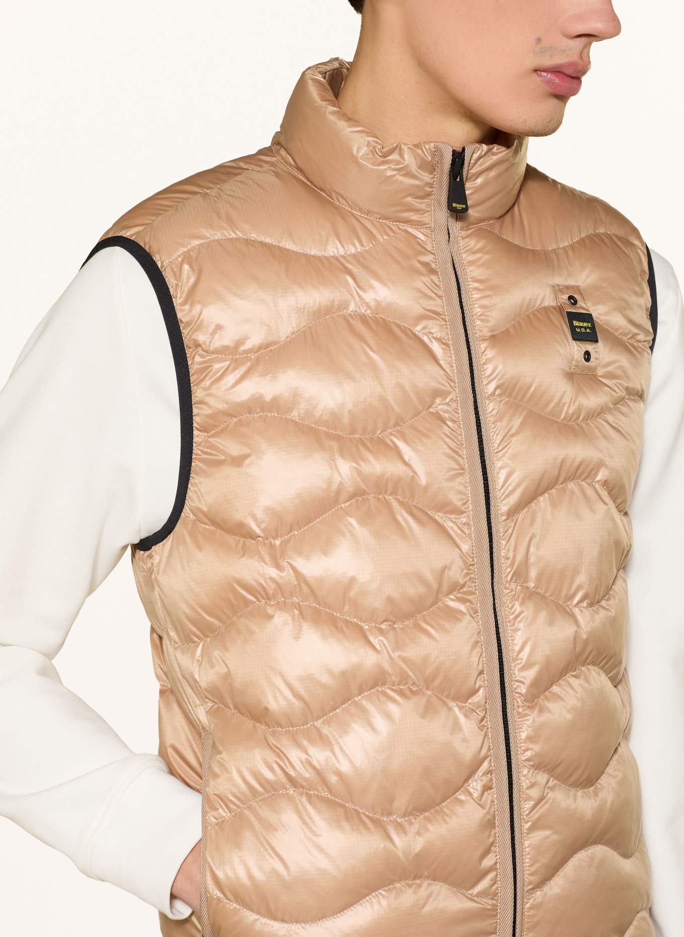 Blauer DANNY quilted vest: BEIGE / BLACK