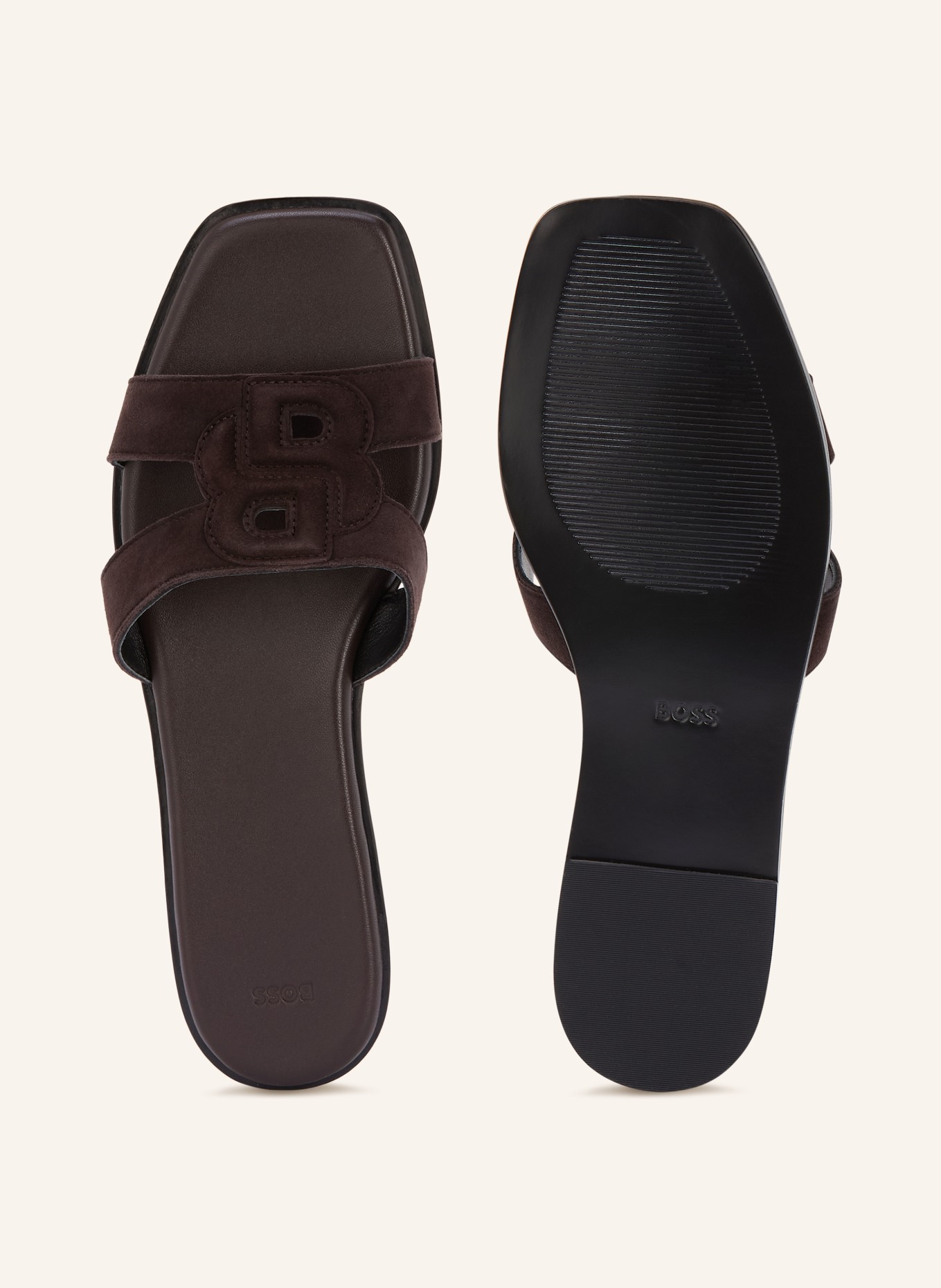 BOSS CHARLIZE Mules: DARK BROWN