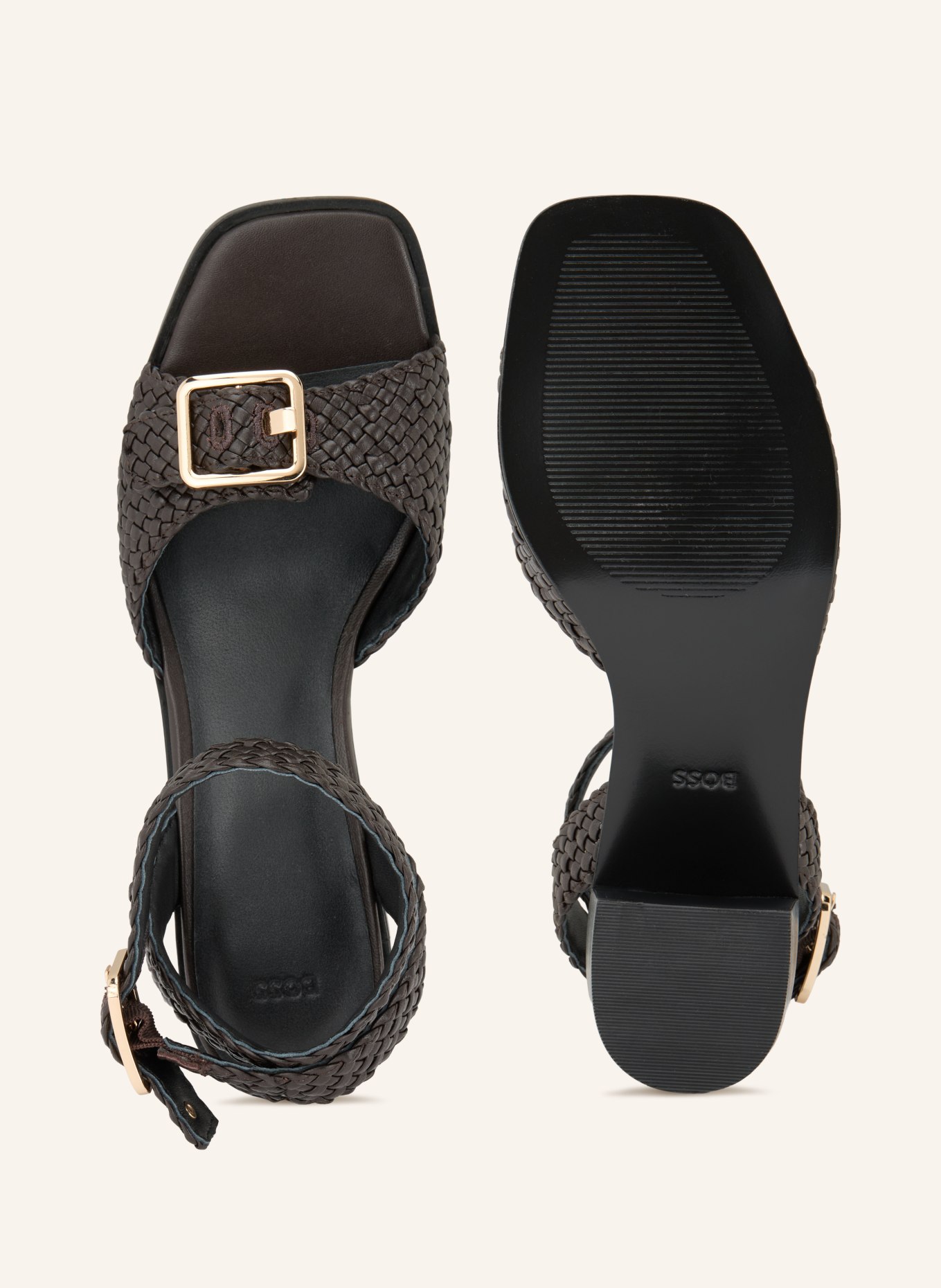 BOSS CHARLIZE Ankle Boots: BLACK / GOLD