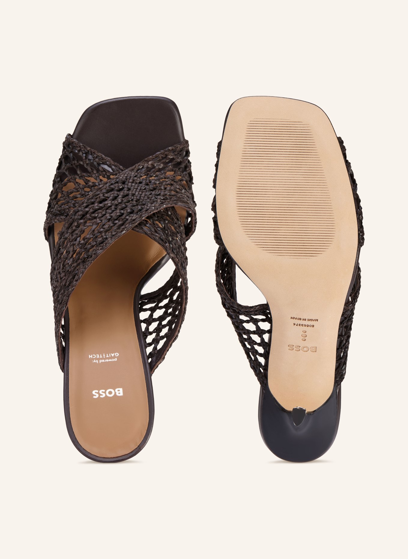 BOSS Mules CHARLIZE: MARRON FONCÉ